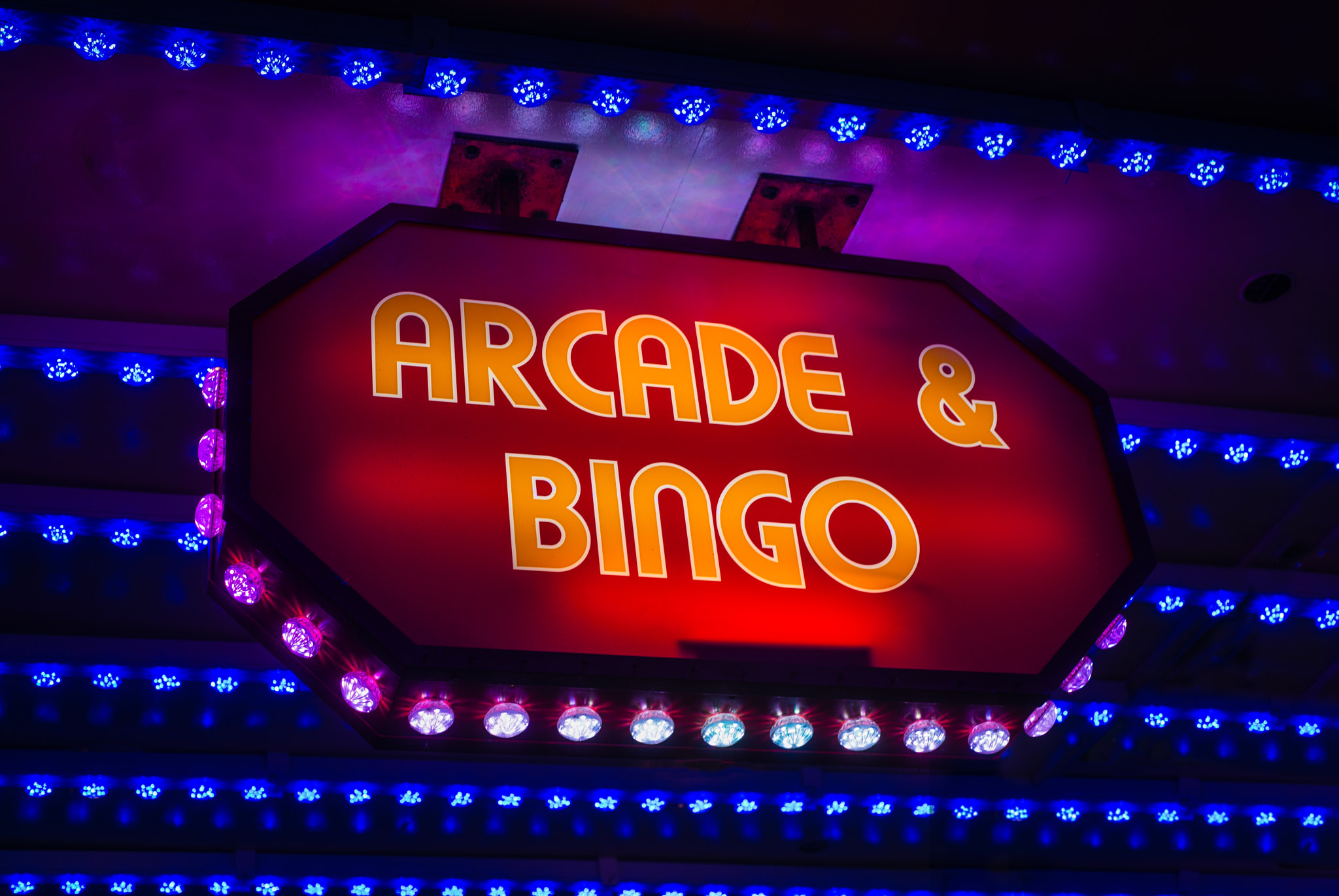 Retro Arcade And Bingo Sign