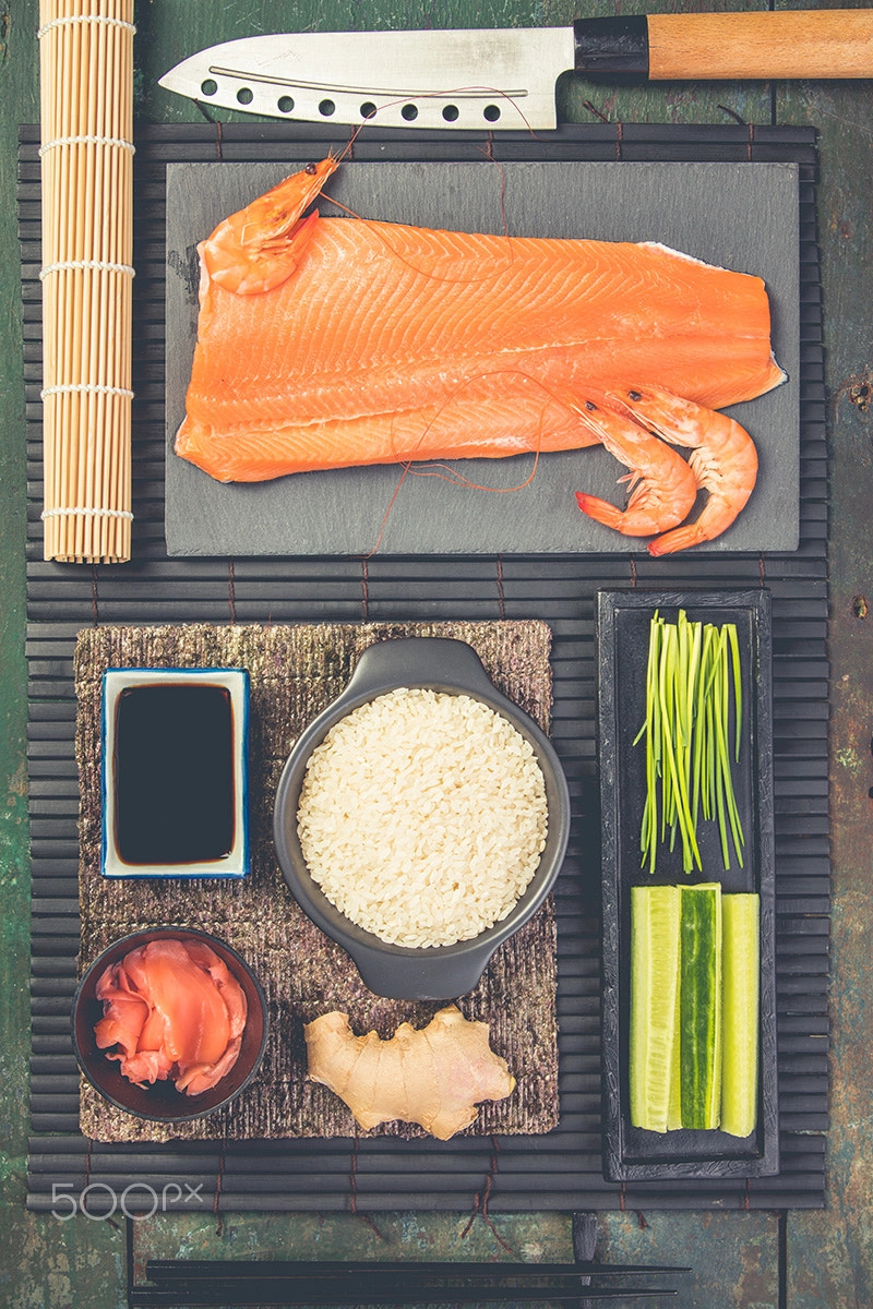 Traditional sushi ingredients