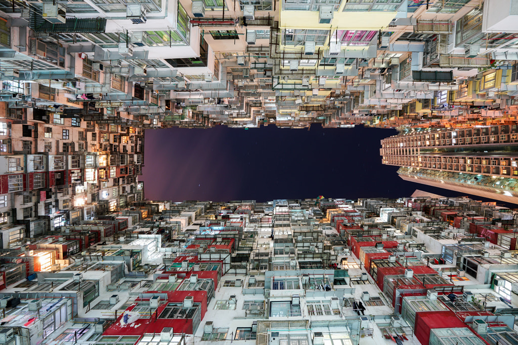 Hong Kong city residences area. Low angle view image of a crowde by Prasit Rodphan on 500px.com