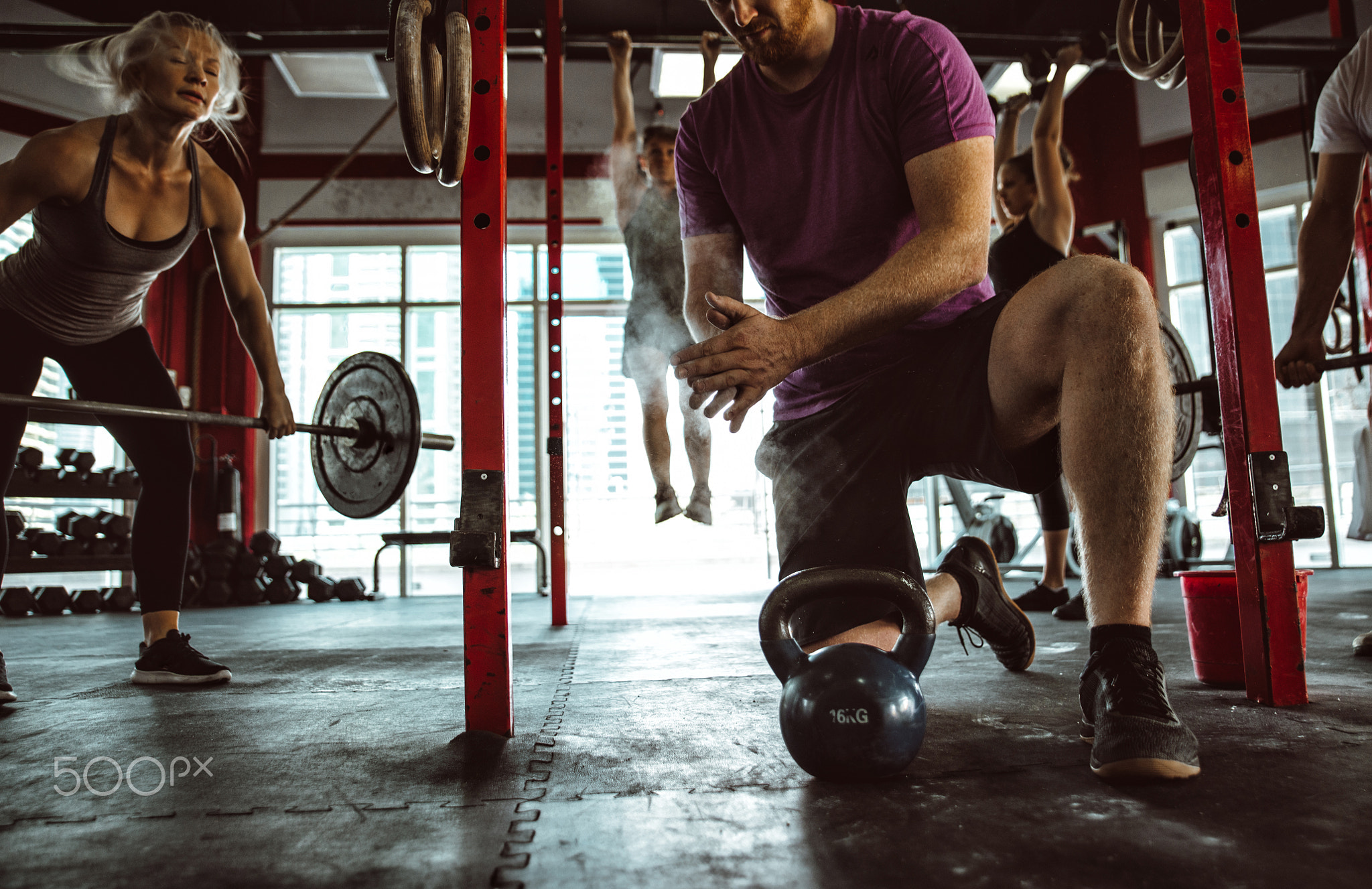 Functional training class working out