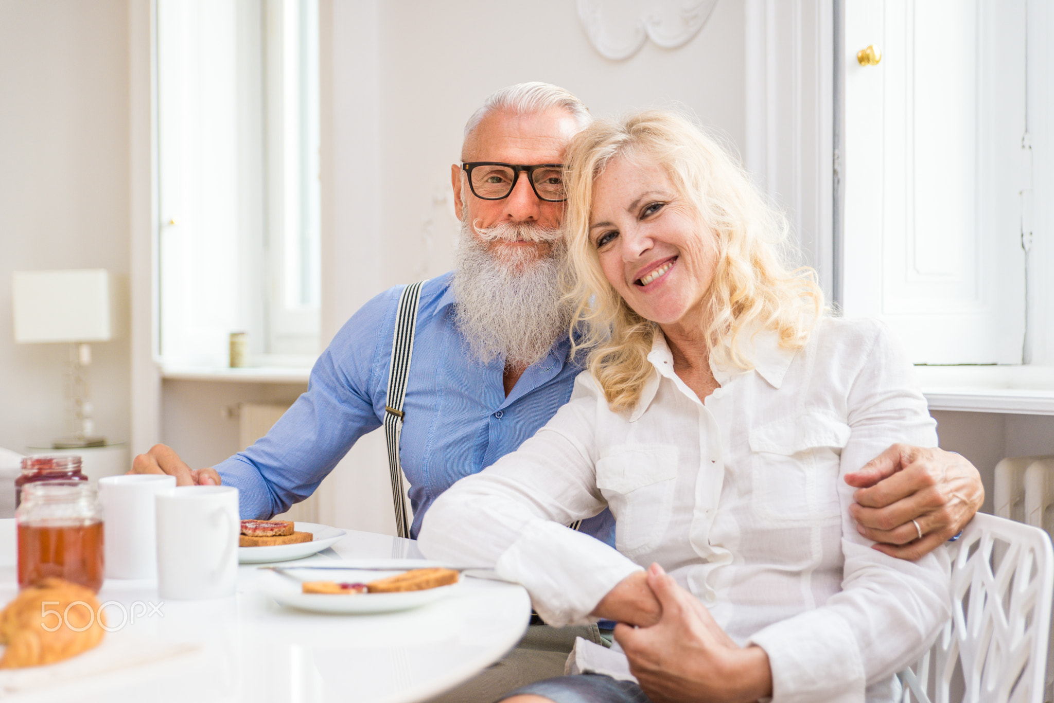 Senior couple at home