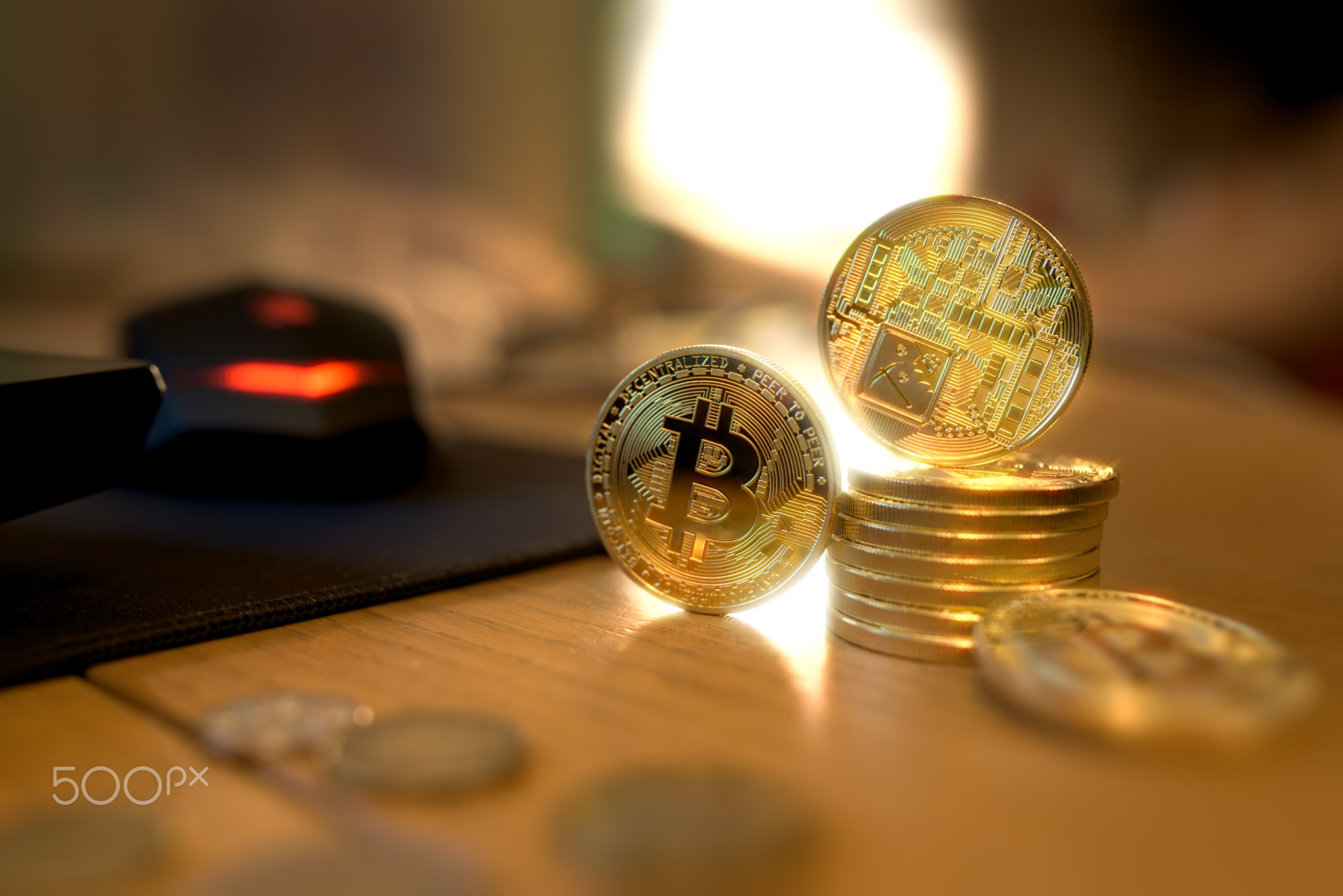 Golden Bitcoin cryto coin