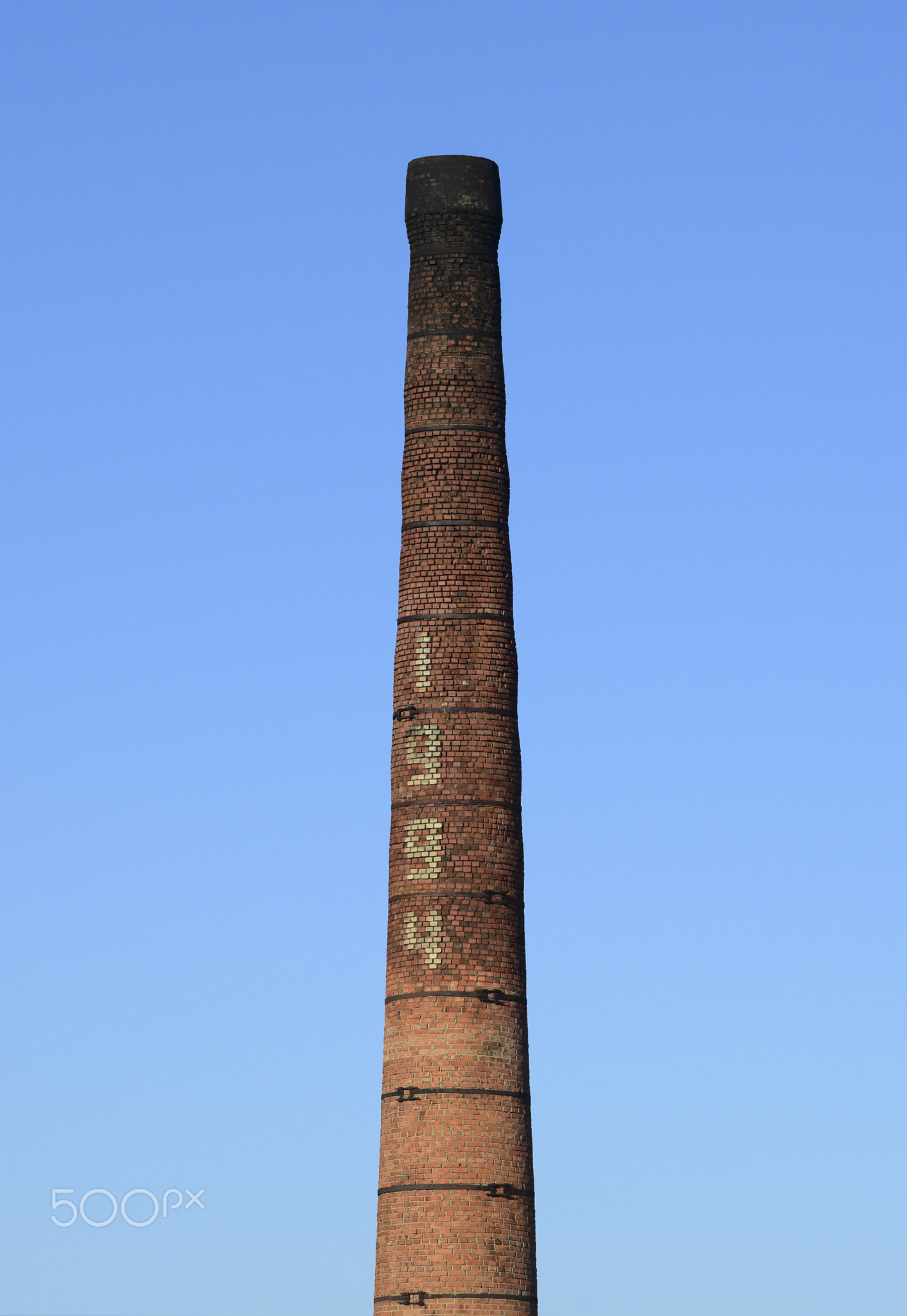 brick factory chimney. Tube for propulsion bricks in the furnace