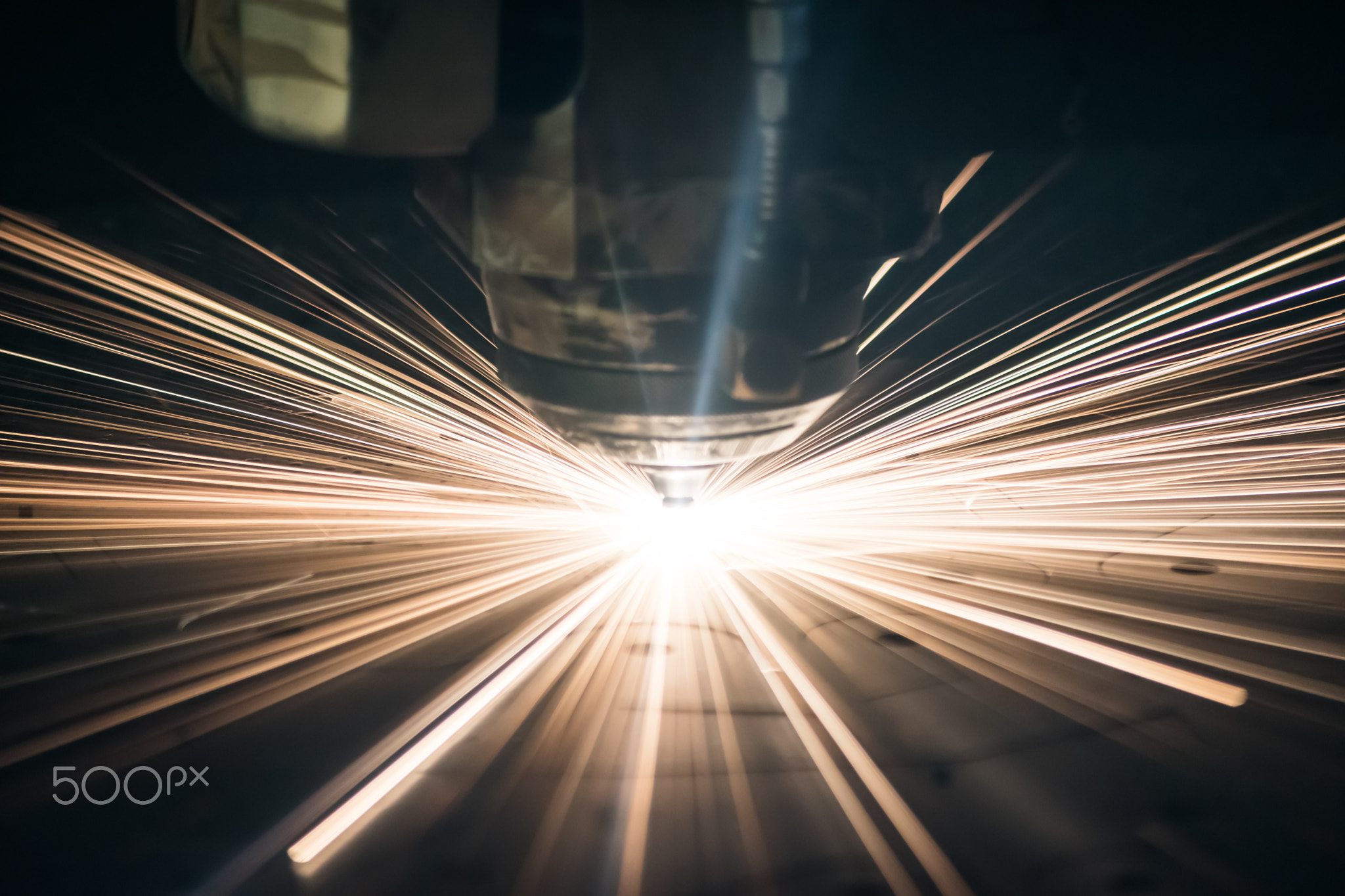 Industrial laser sheet metal cutting.