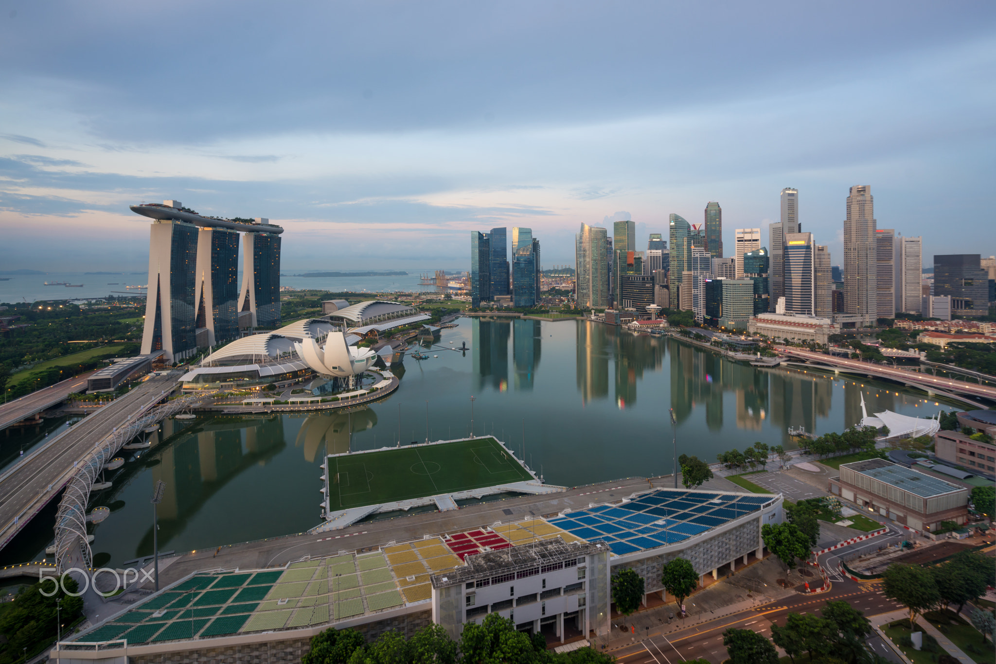 Panorama of Singapore business district skyline and Singapore sk