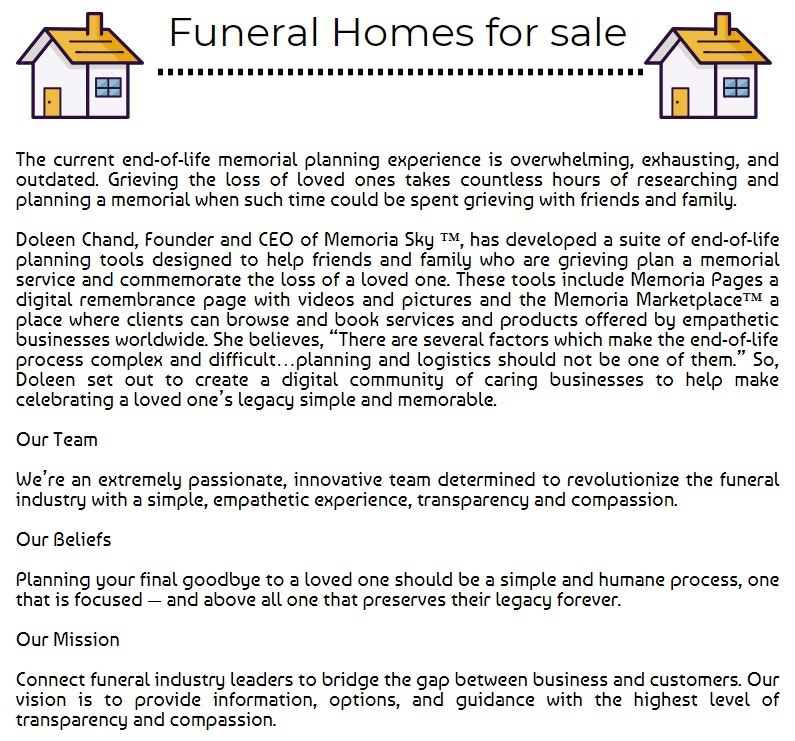 funeral homes for sale