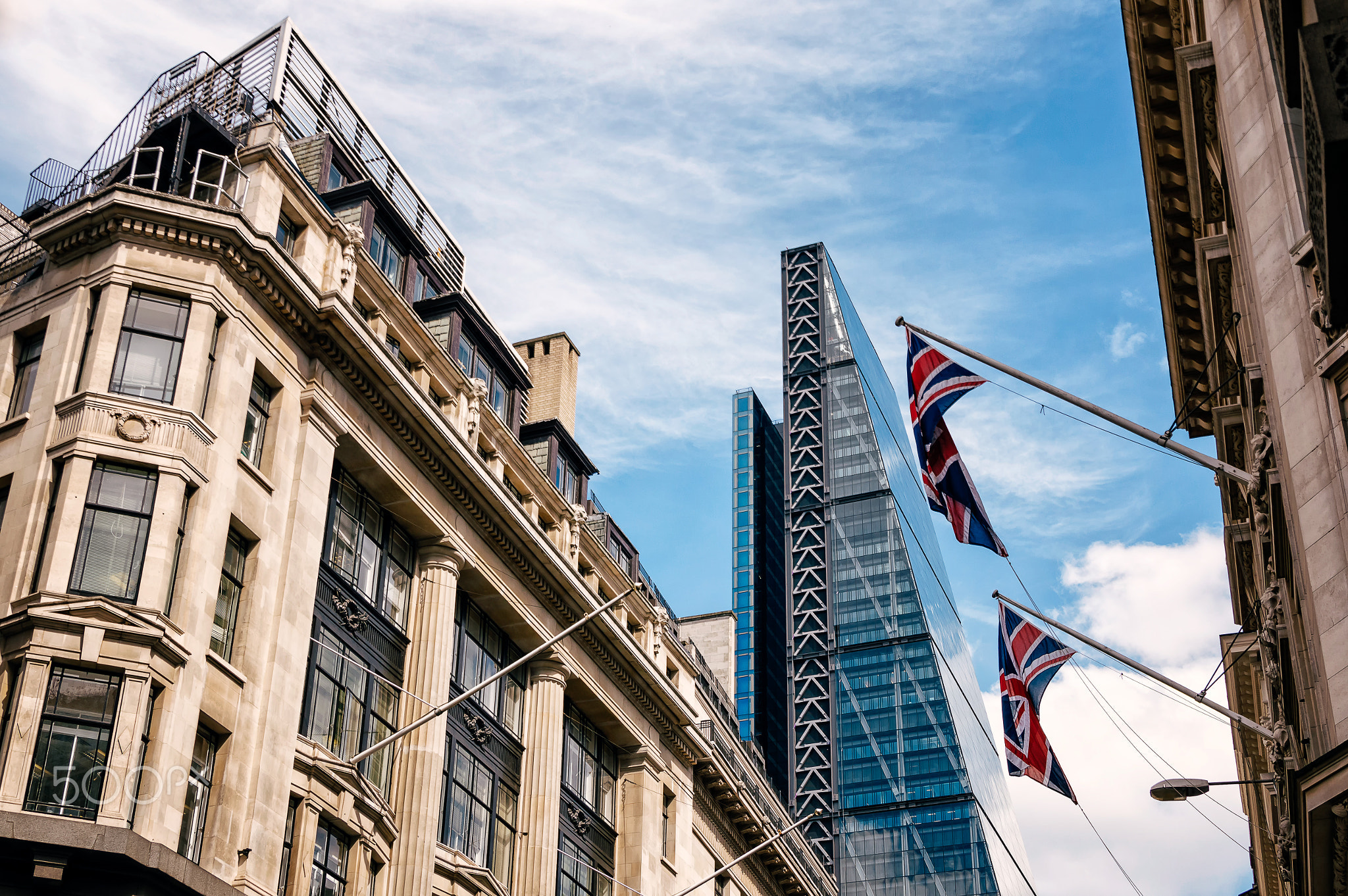 Low angle view of buildings in the city of London