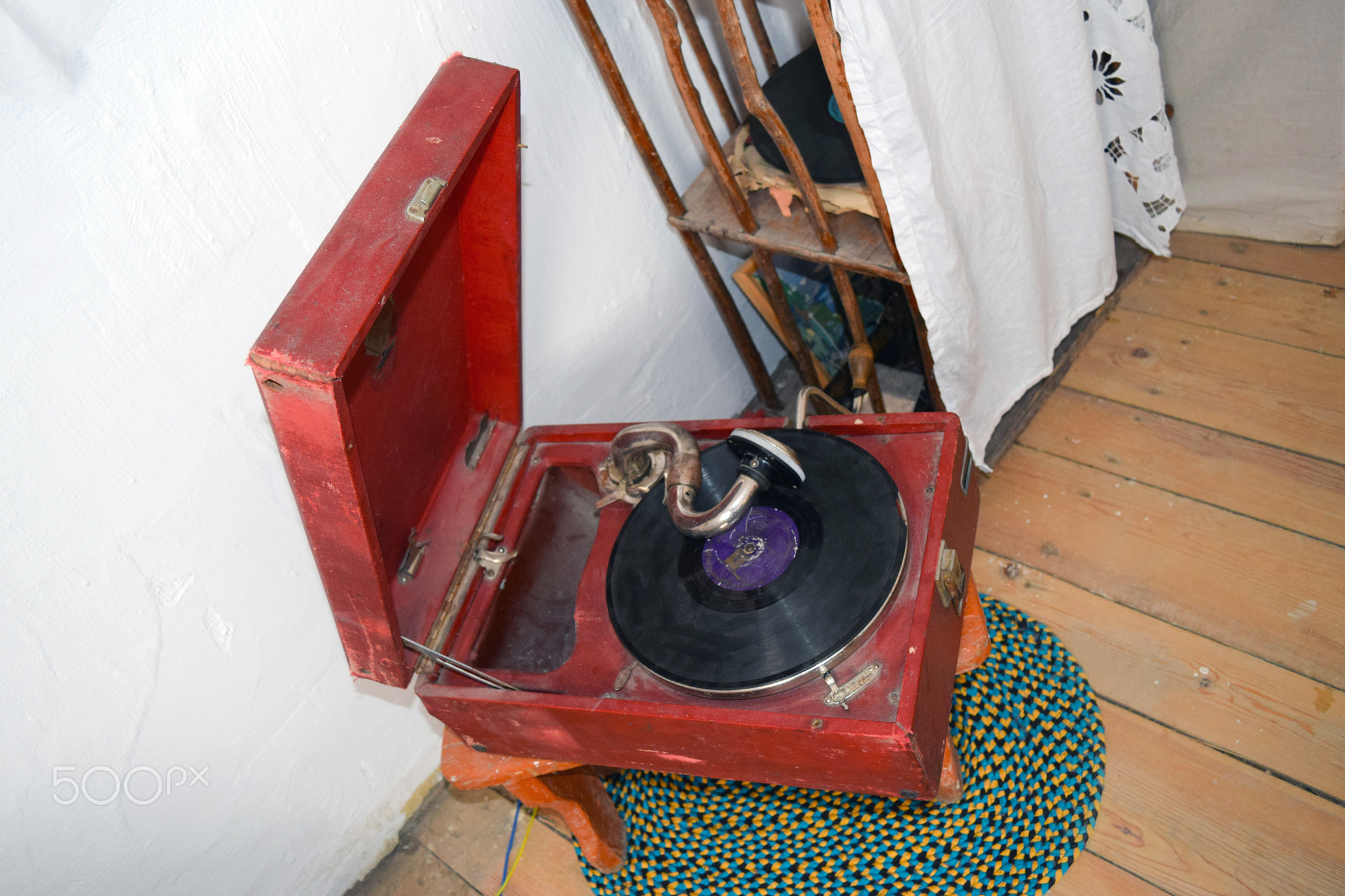 Ancient dusty record player