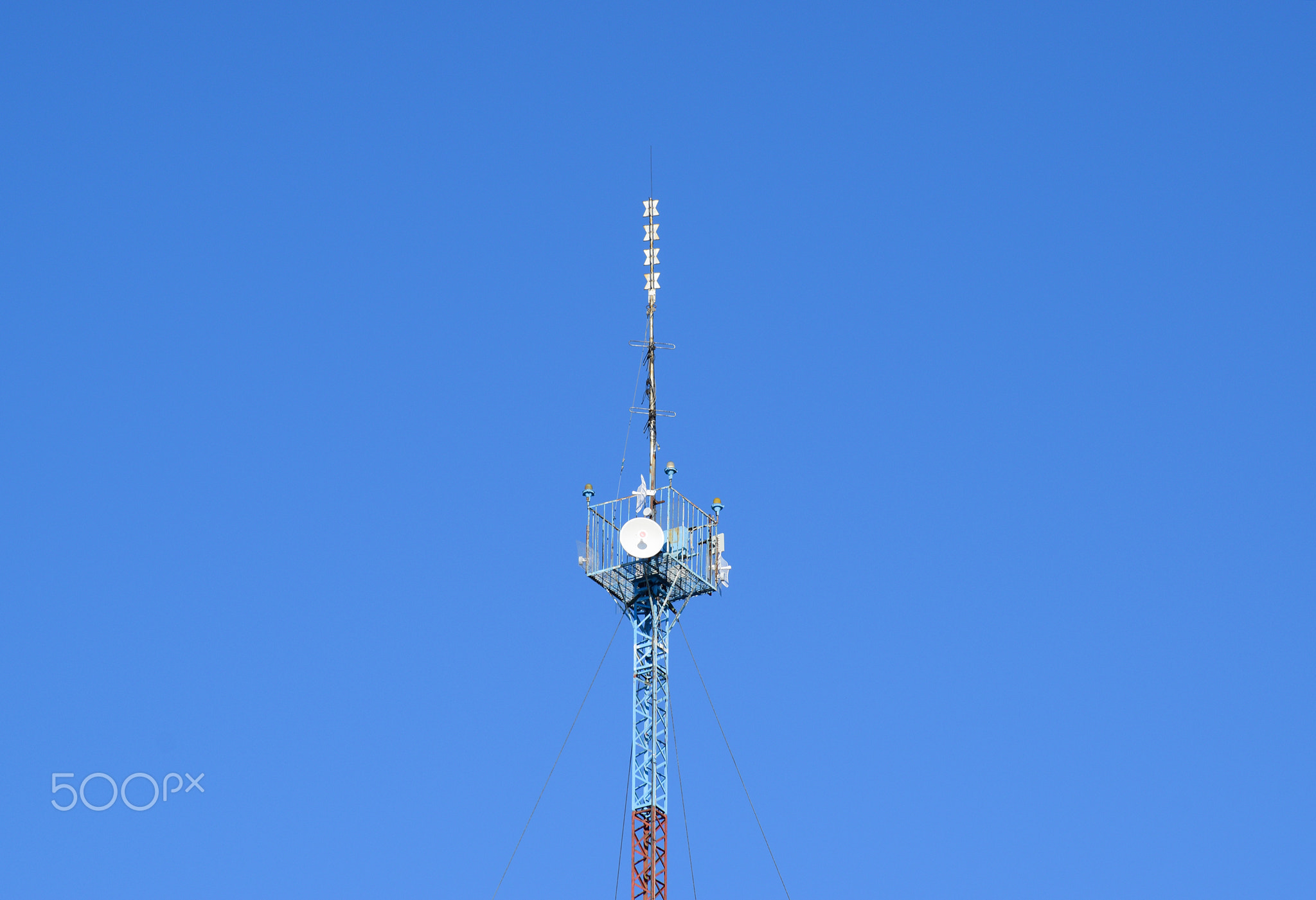 Mast tower relay Internet signals and telephone signals