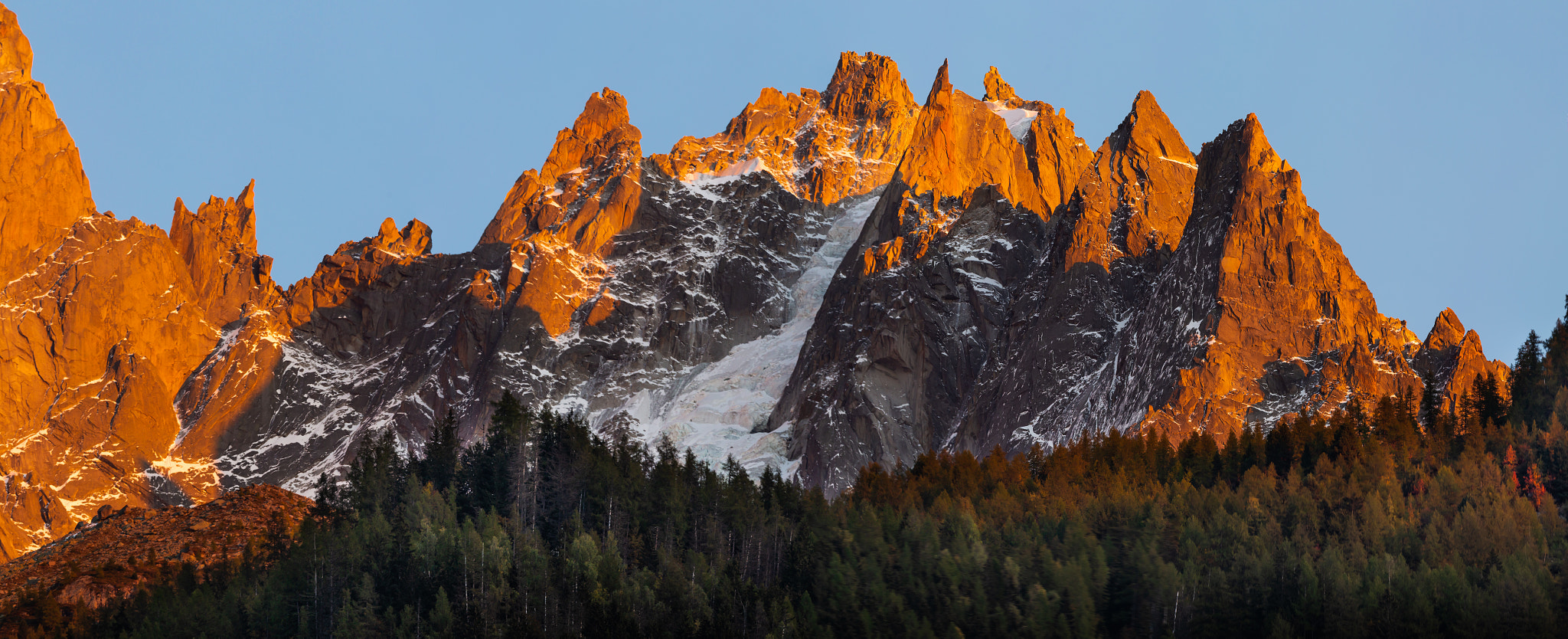 Golden Chamonix Aiguilles
