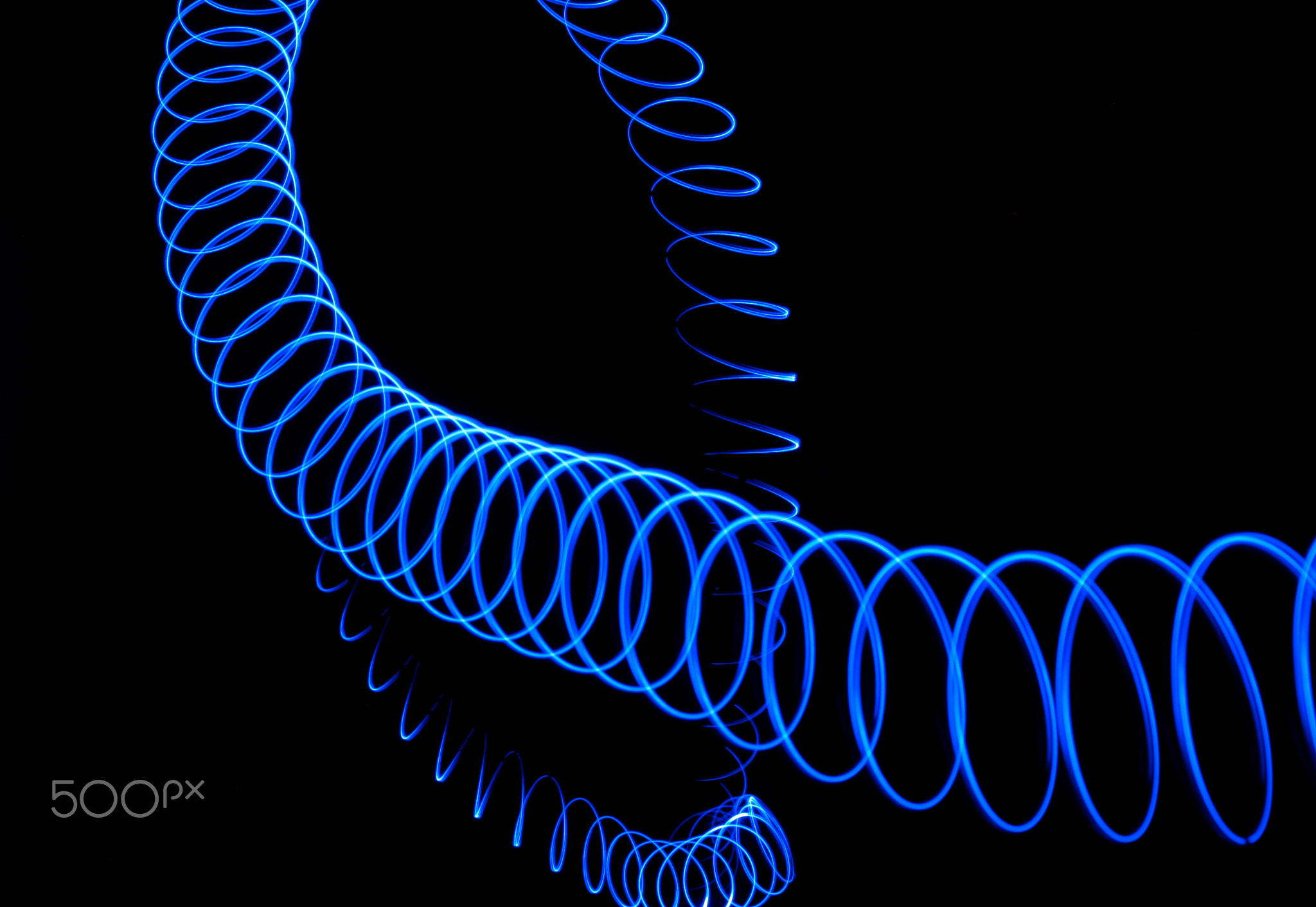 Blue snake of electric light