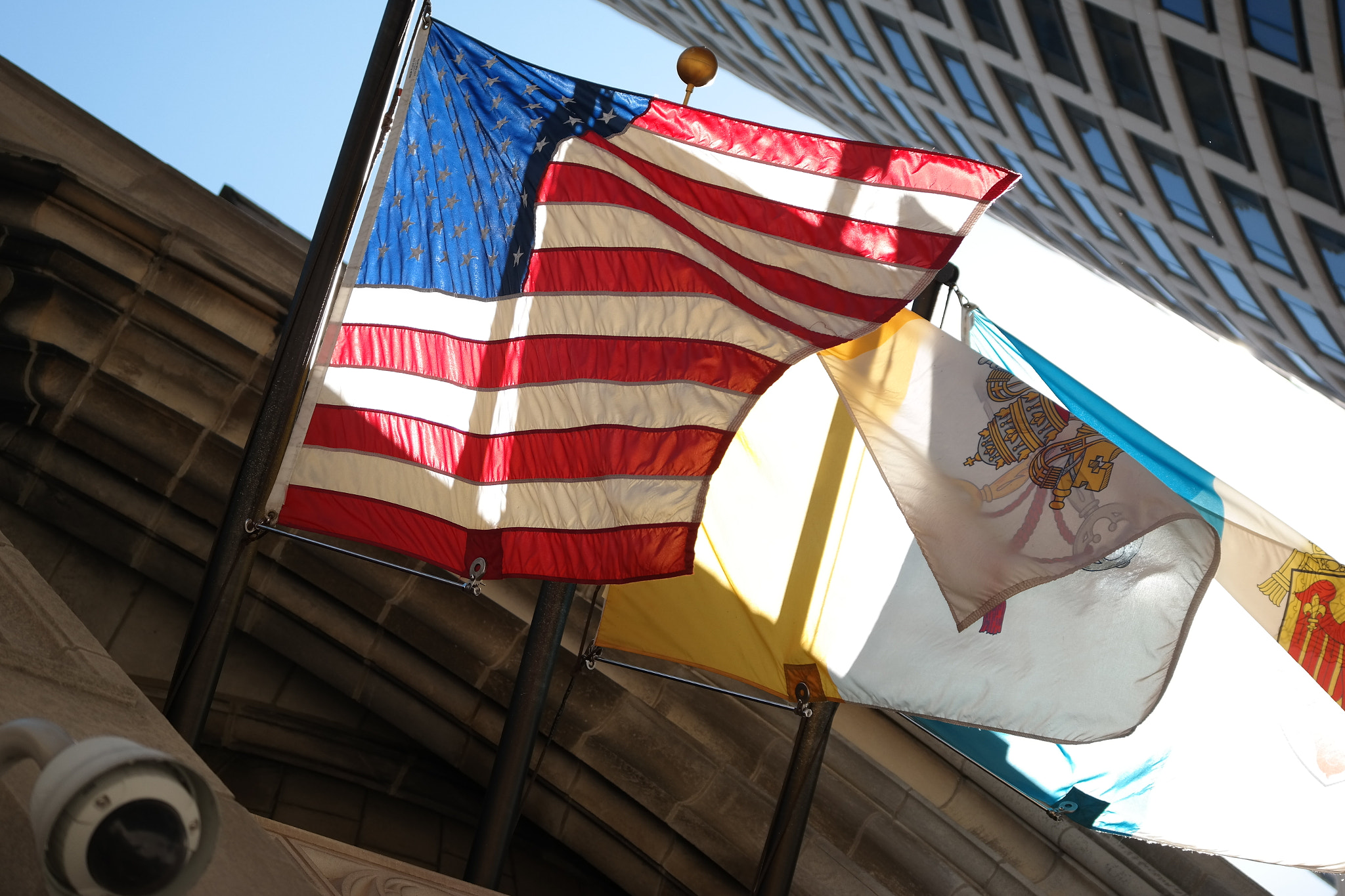 us flag in Chicago