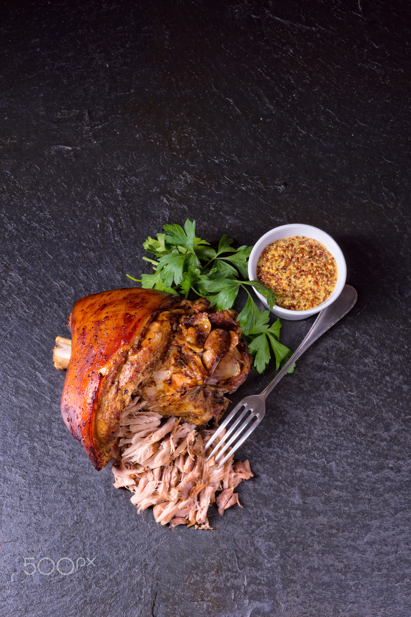 crispy fried Bavarian pork knuckle with soft meat