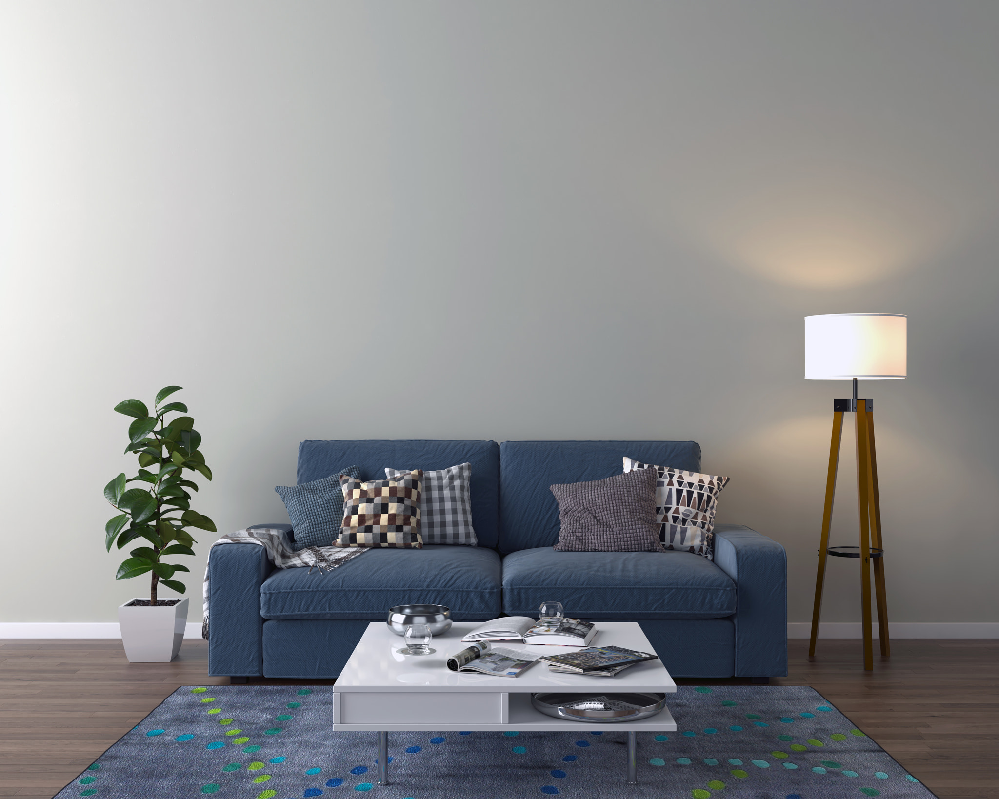 Living room interior - empty wall background