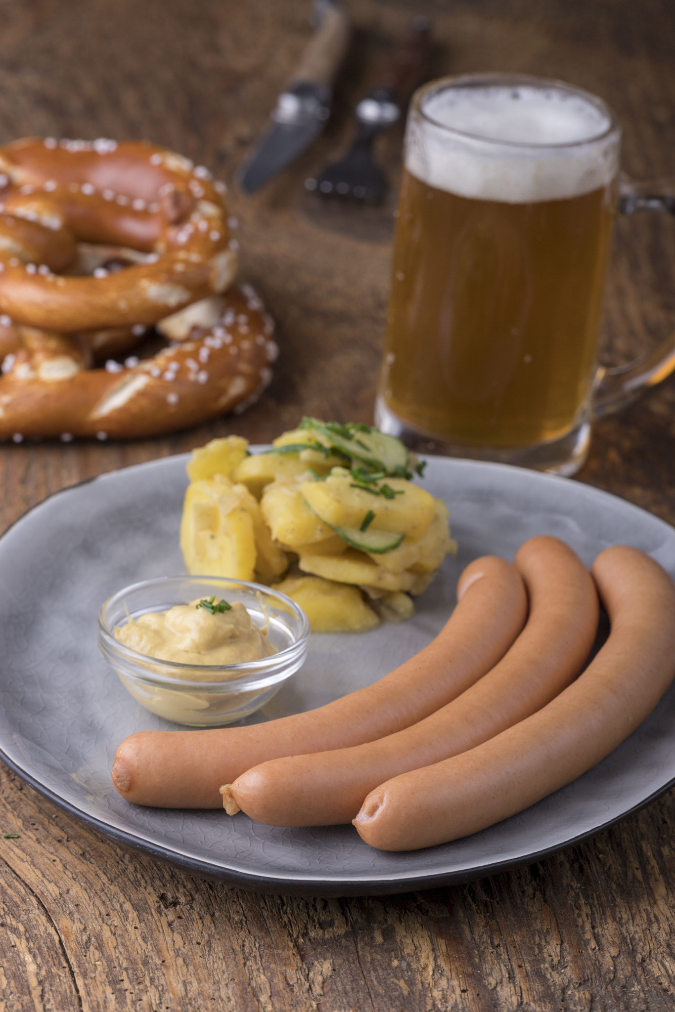 closeup of frankfurter sausages on rustic wood by Bernd Jürgens on 500px.com