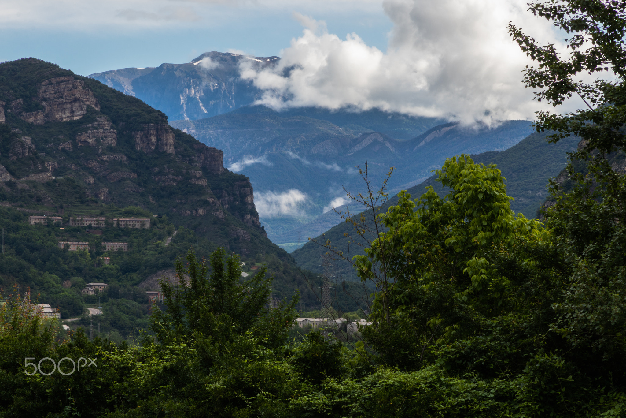 Valley in Pyrenees mountains