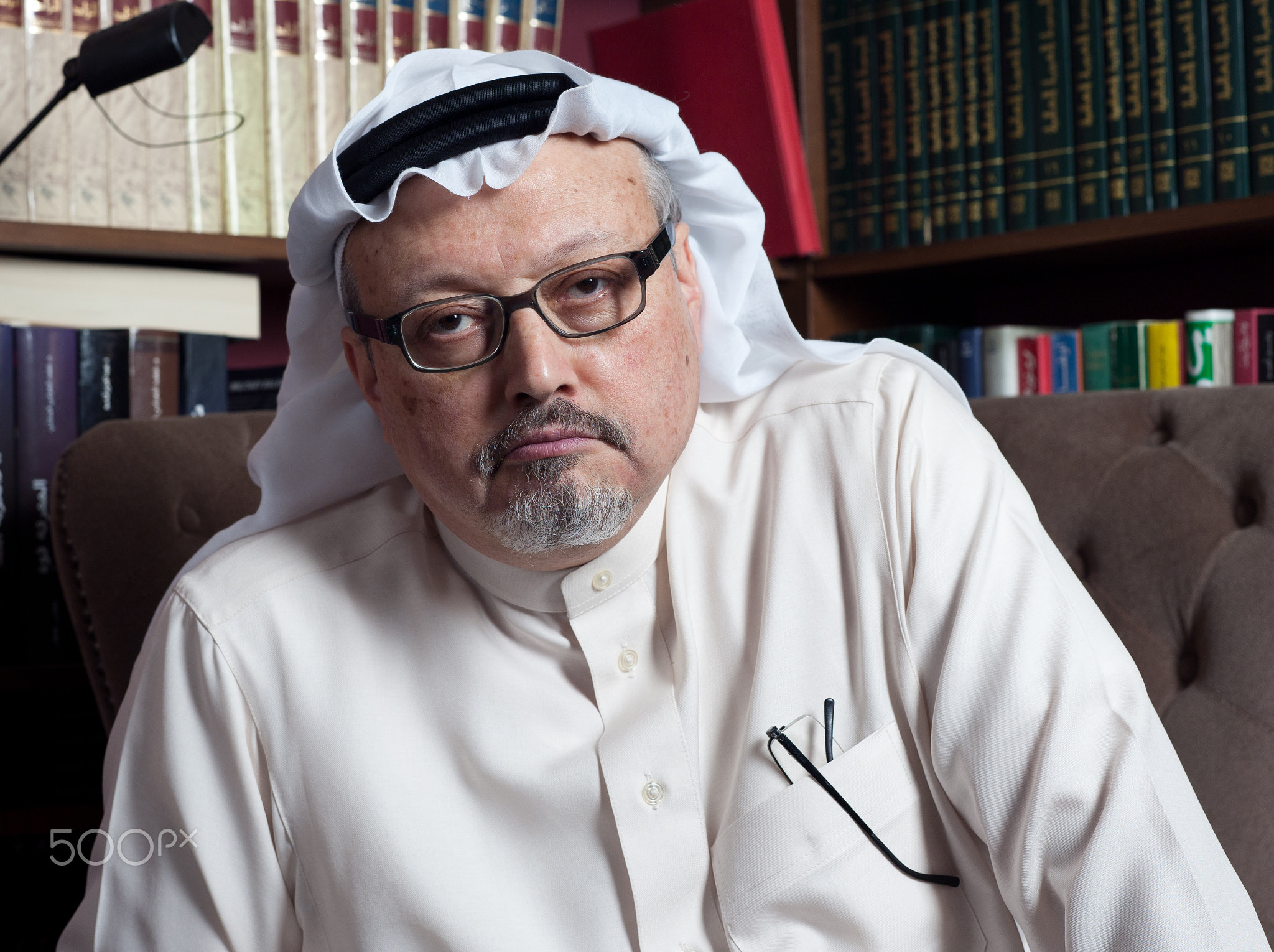 Portrait of - Washington Post's - Saudi journalist Jamal Khashog