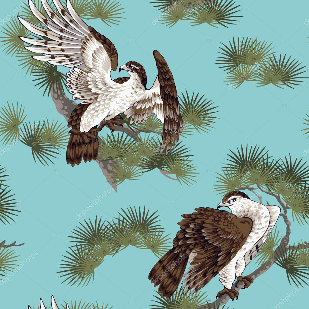 depositphotos stock photo japanese painting hawk