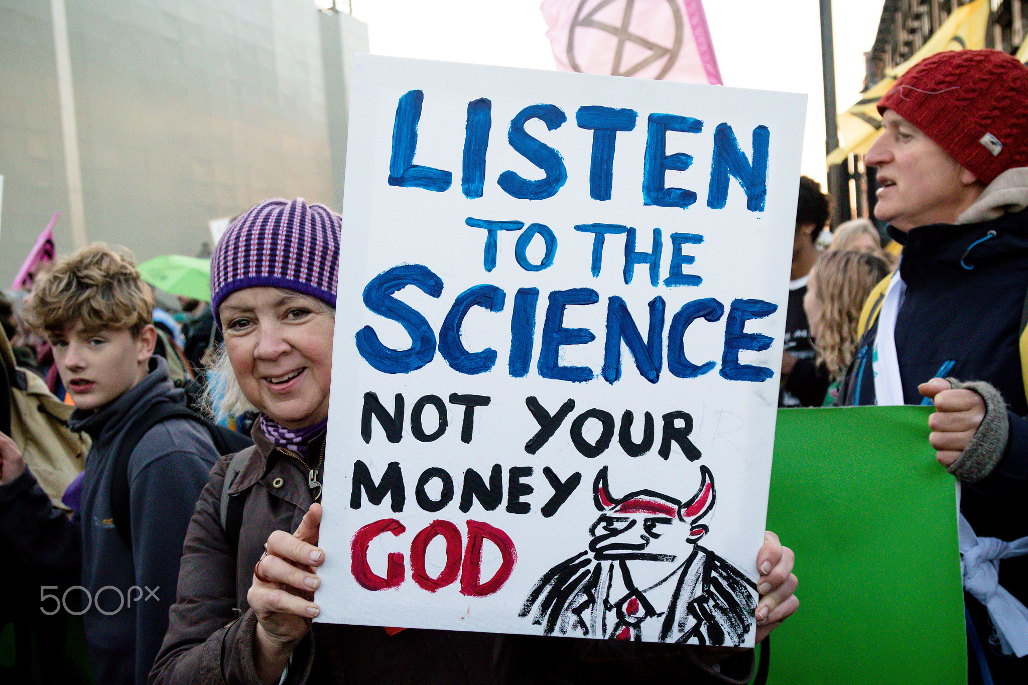 Extinction rebellion protesters on Westminster Bridge, London
