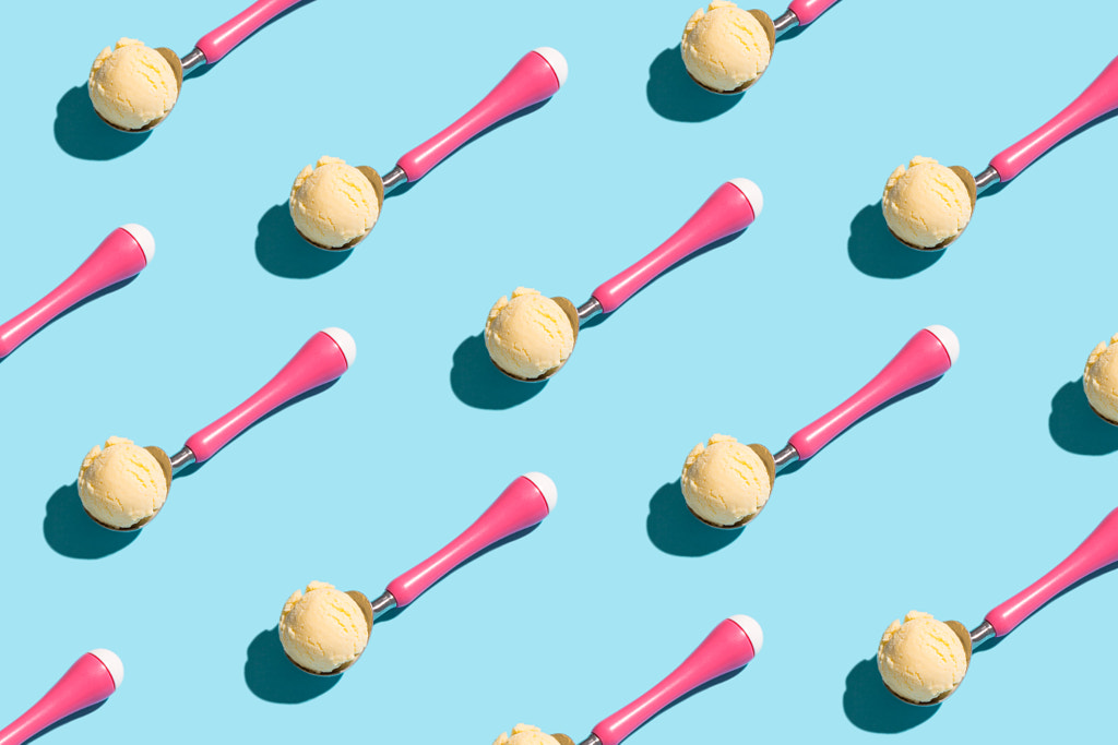 Ice cream scoops in spoons in food pattern by Valeria Aksakova on 500px
