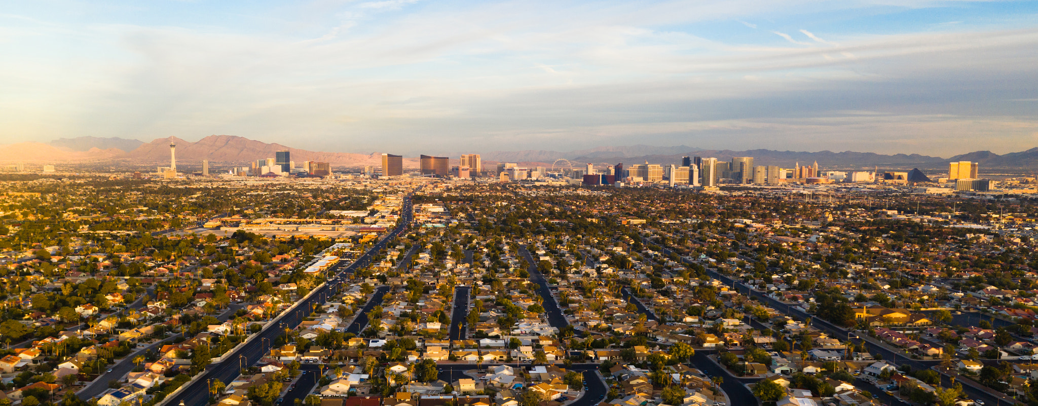 Long Panoramic View Residential Expanse Outside the Strip Las Ve