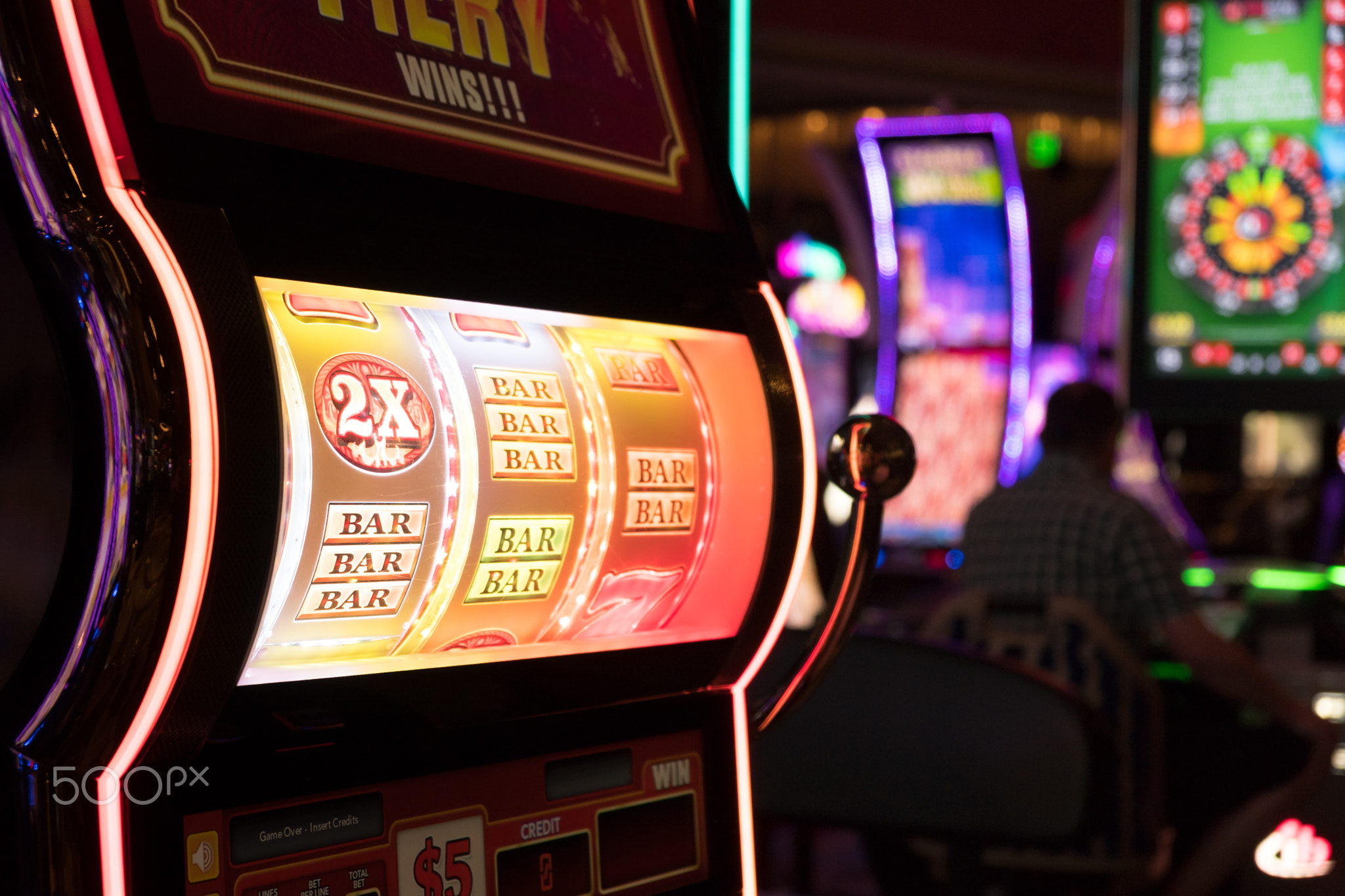 Gaming slot machines in casino