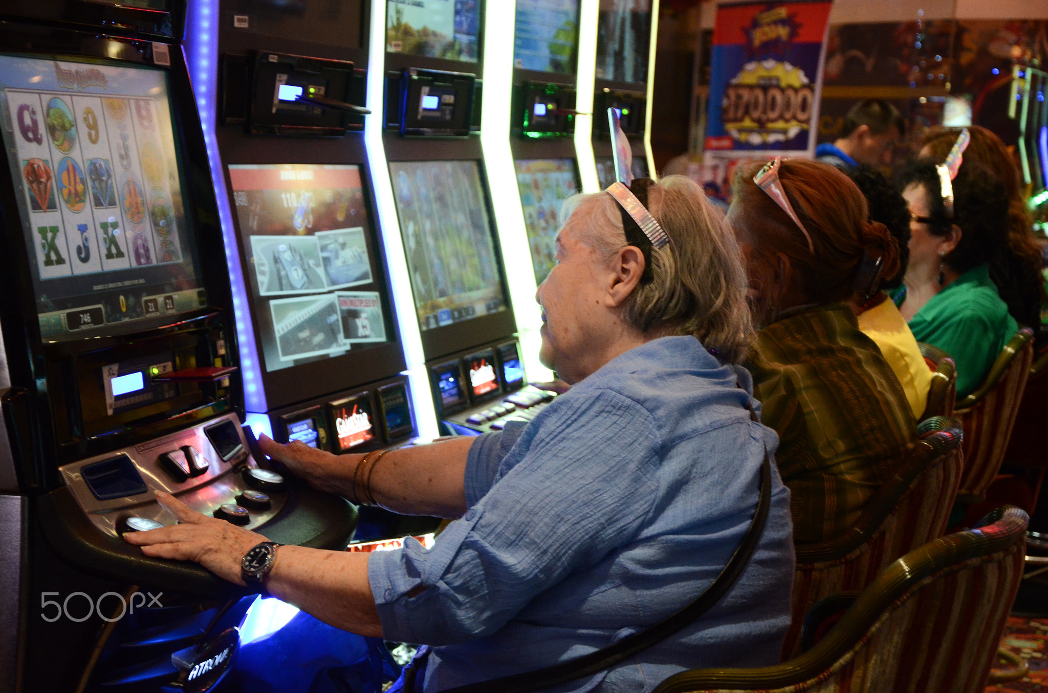 Slot machines in play room