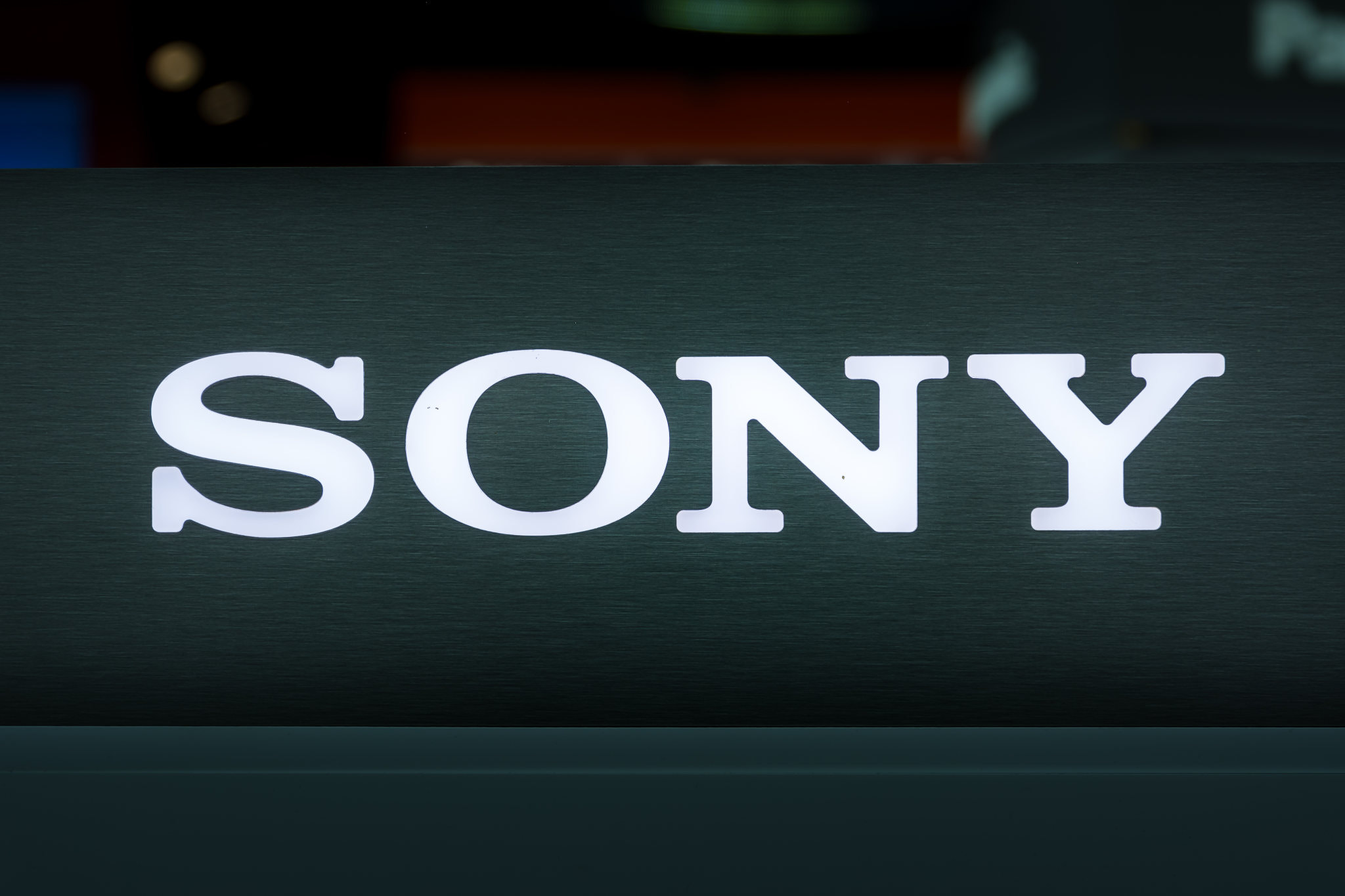 Sony Electronics Demo Display Logo Closeup Backlit Store Photography Company New October 27 2017