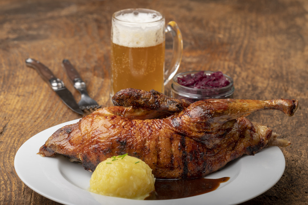 grilled duck on a plate with dumpling by Bernd Jürgens on 500px.com