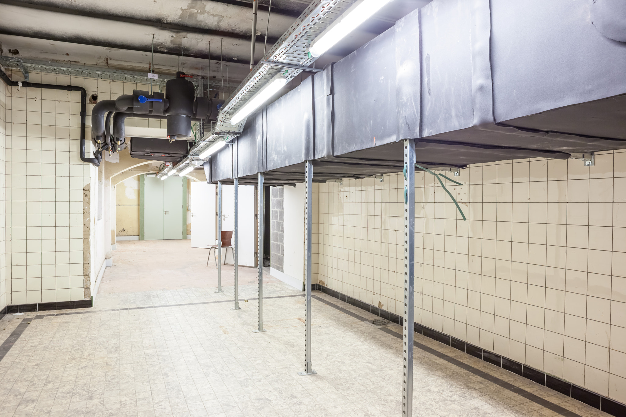 aeration pipes in a technical room