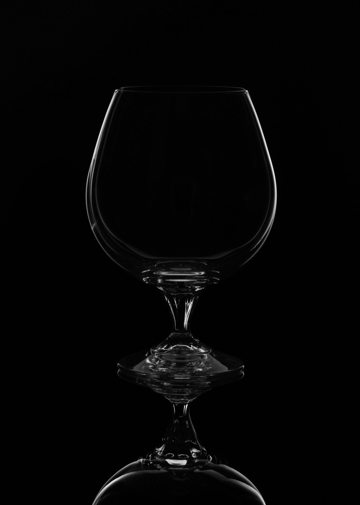 Glass on black background