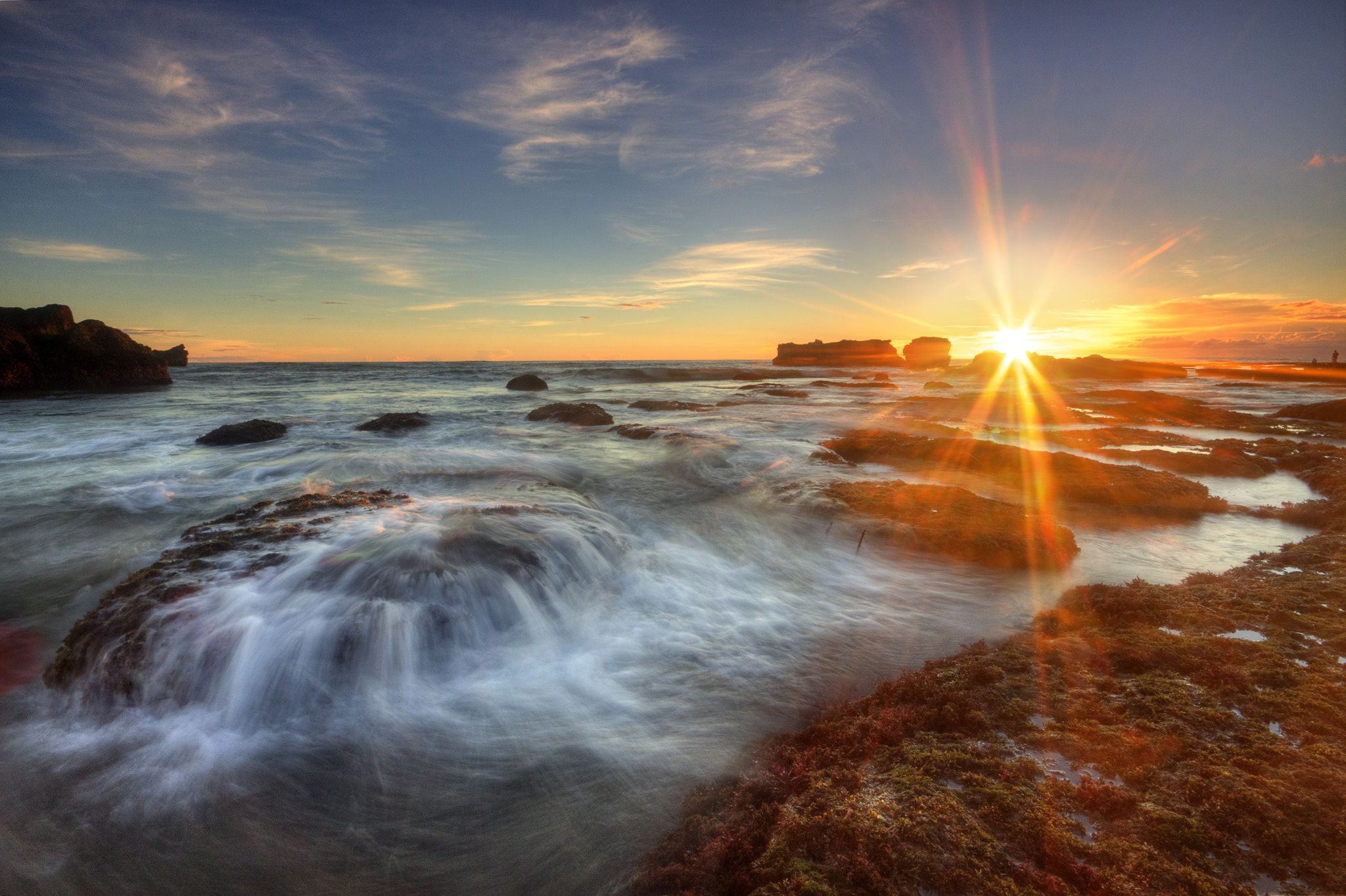 Sunset Flare: Sunset at Mengening Beach, Bali