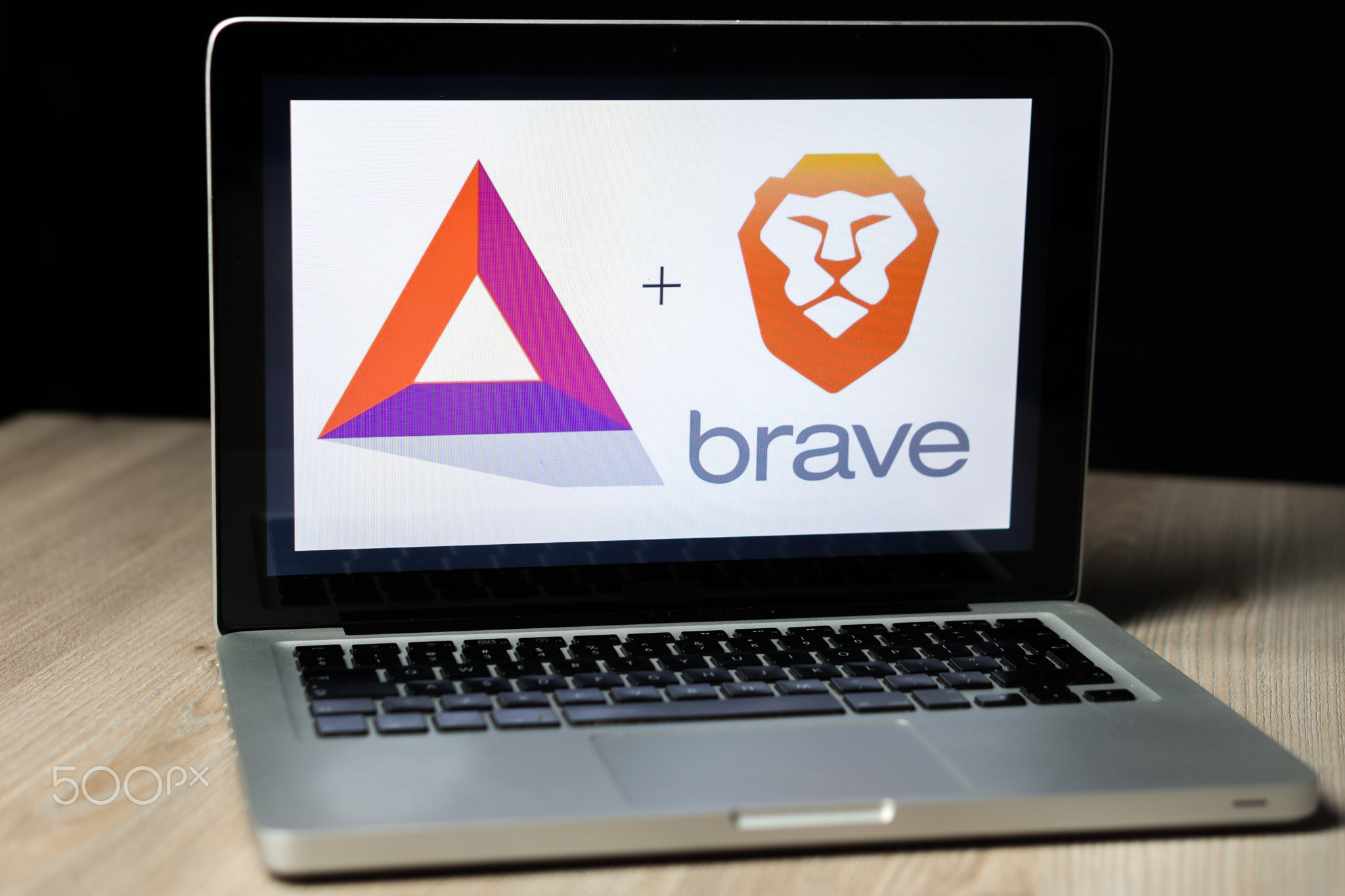 BAT cryptocurrency and Brave browser logo on a laptop screen, Slovenia - December 23th, 2018