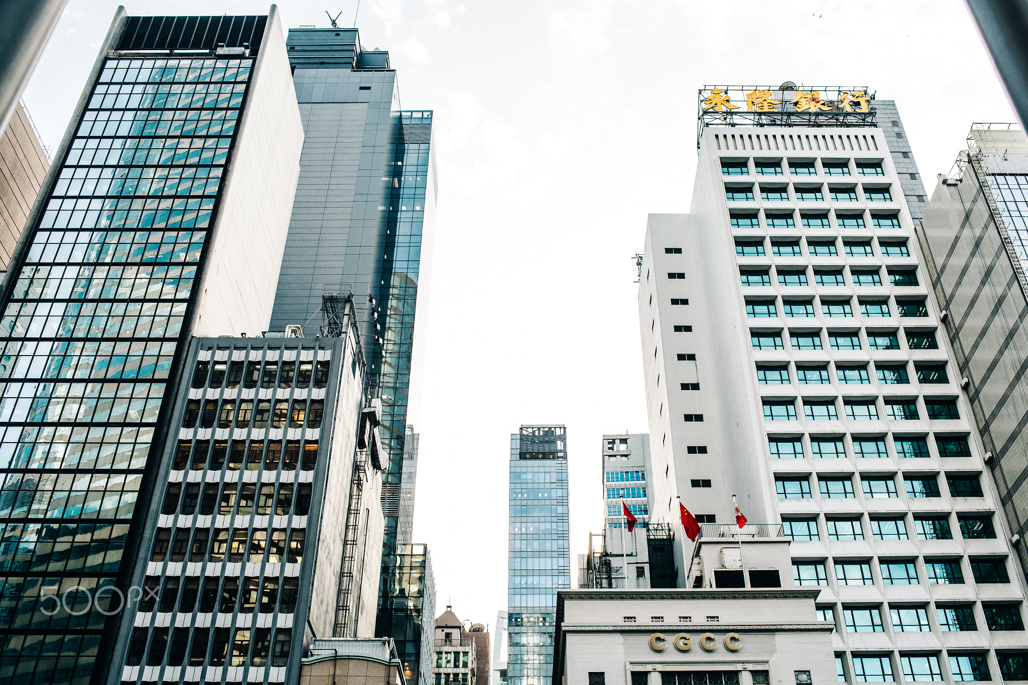 City business and modern buildings from ground