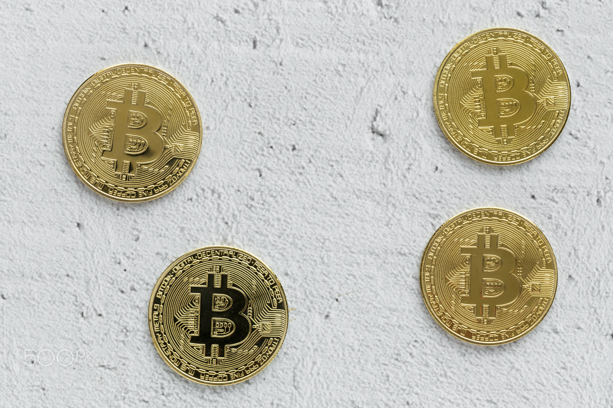 Golden bitcoin on colorful backgrounds