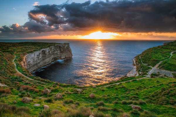 Dramatic Coastal Cliffs and Sea Stack at Sunset | landscape photo
