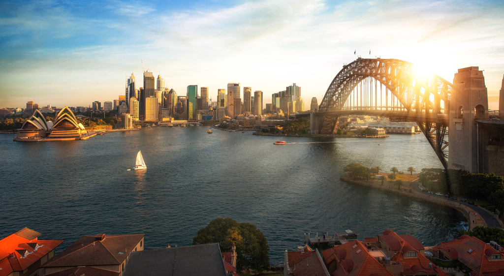 Sydney harbour and bridge in Sydney city by Anek S on 500px.com