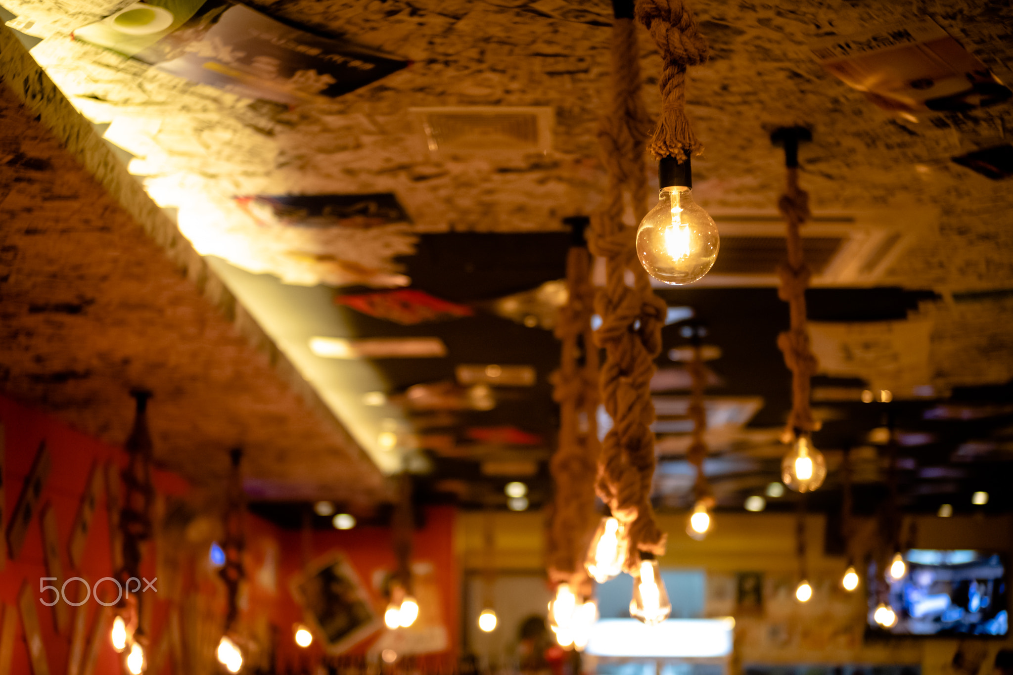 A Lightbulb below the Aesthetic Ceiling in a Japan