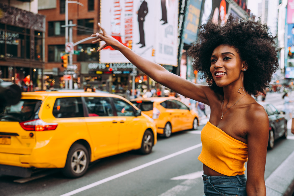 Young beautiful girl walking in Time square, manhattan. Lifestyl by Cristian Negroni on 500px.com