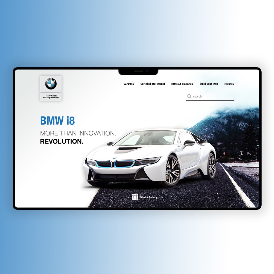 BMWi8 homepage desktop view