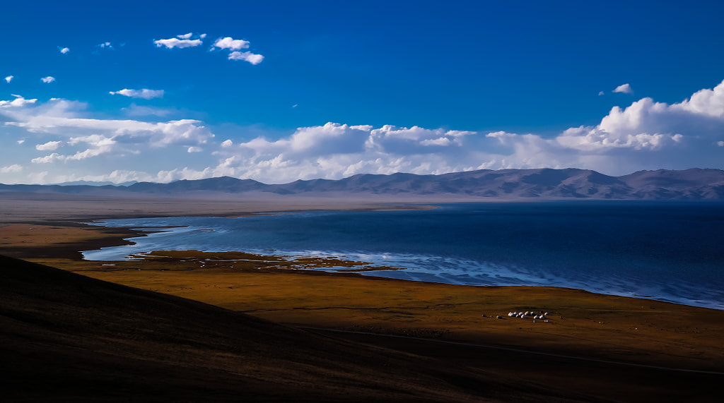 Panorama of Song Kul lake at the sunset Kyrgyzstan by sergey Mayorov on 500px.com