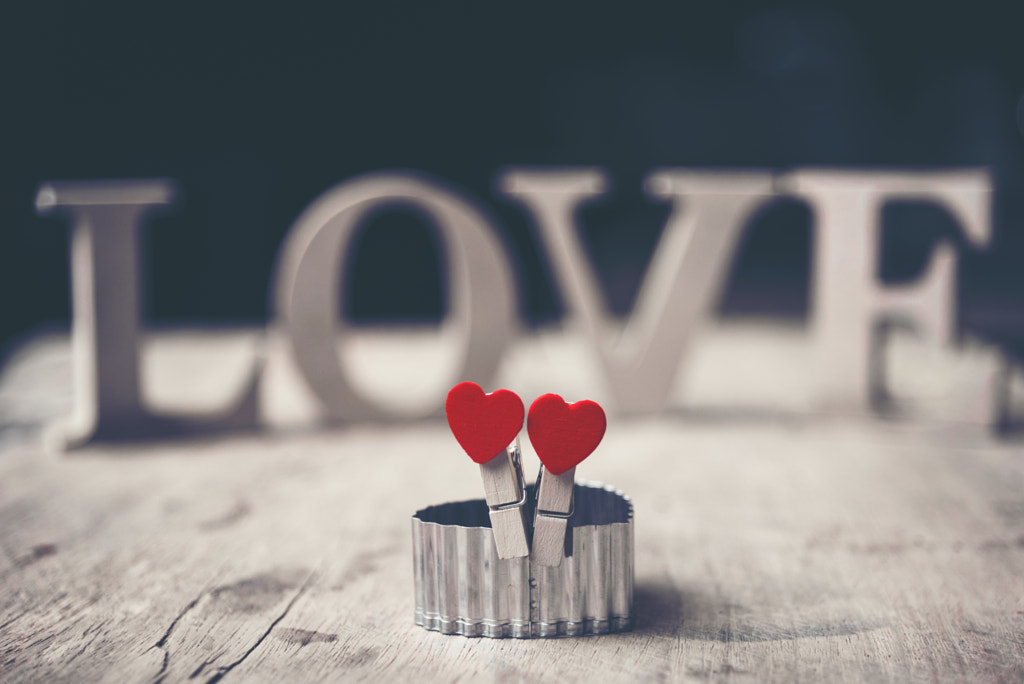 The red Heart shapes on abstract background in love concept for by ???? ?????????? on 500px.com