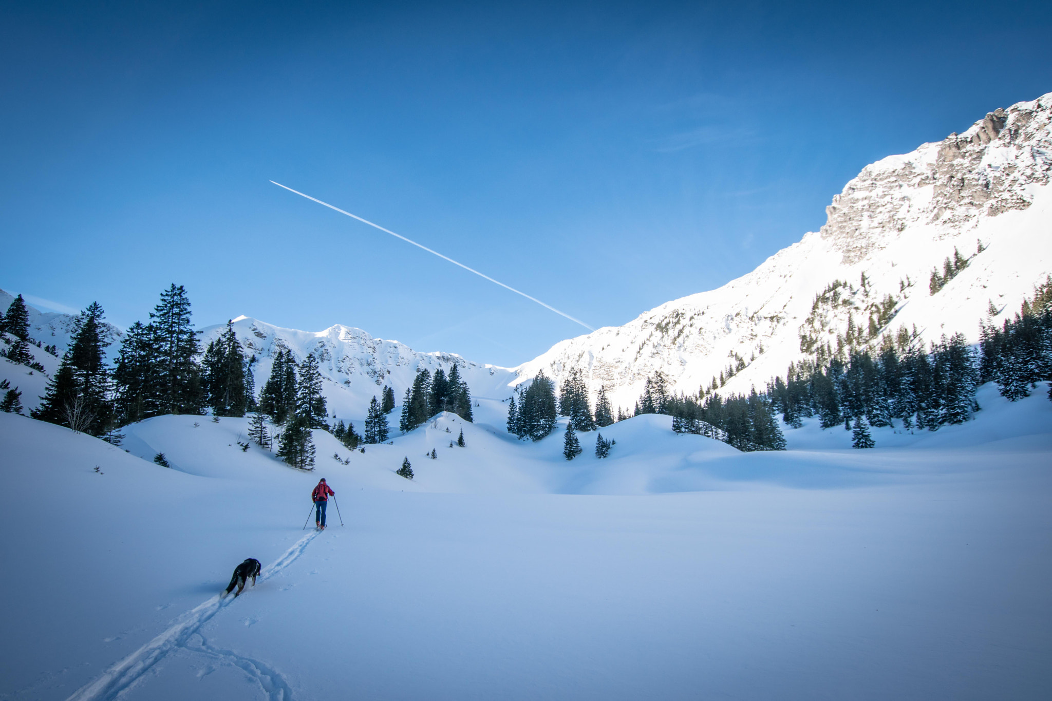 Carsten ski-touring in Tannheim, Austria