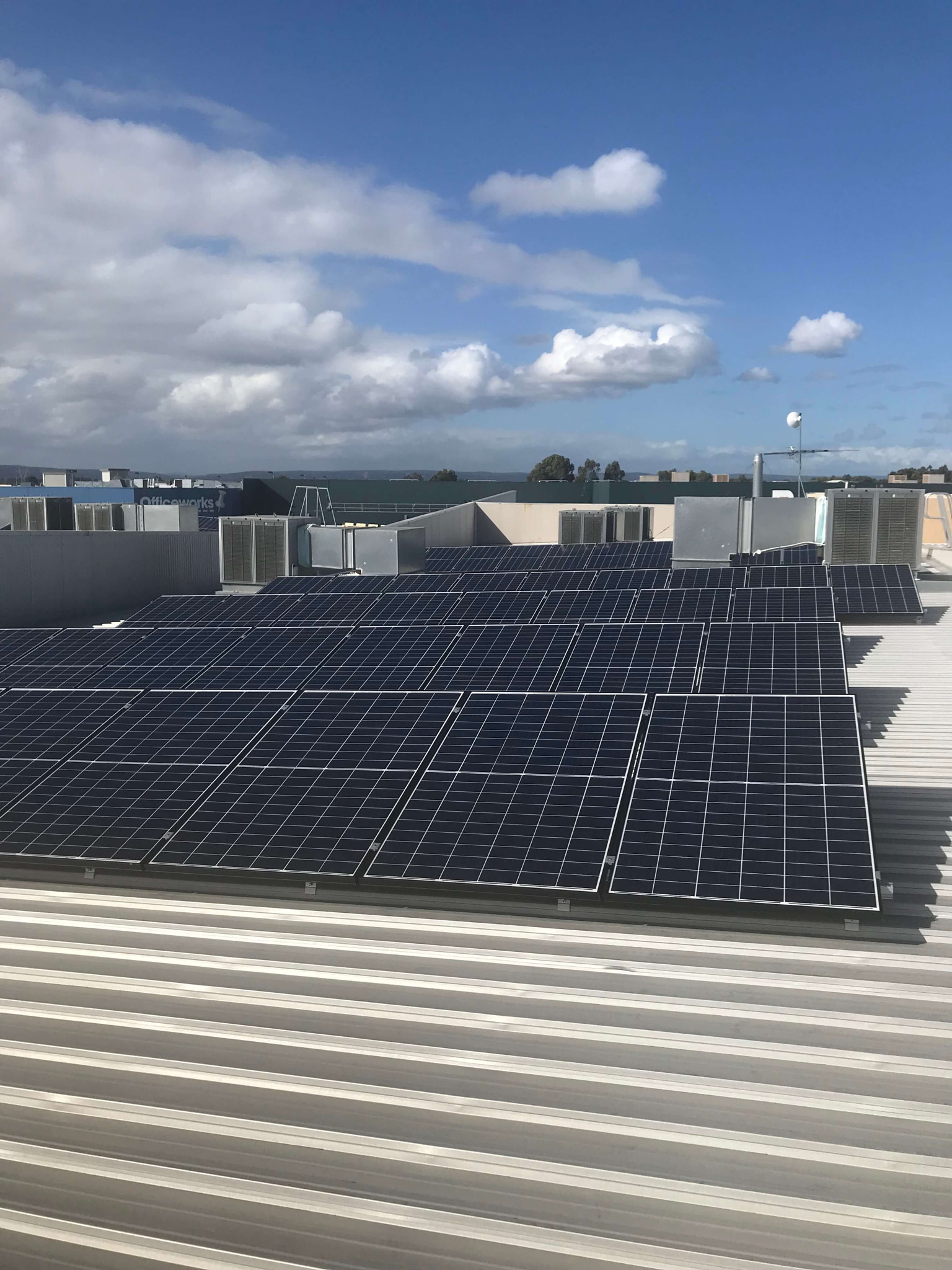 Commercial solar panels rooftop