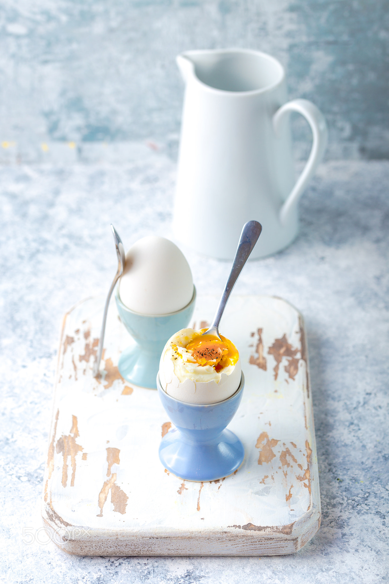 Fresh soft boiled eggs