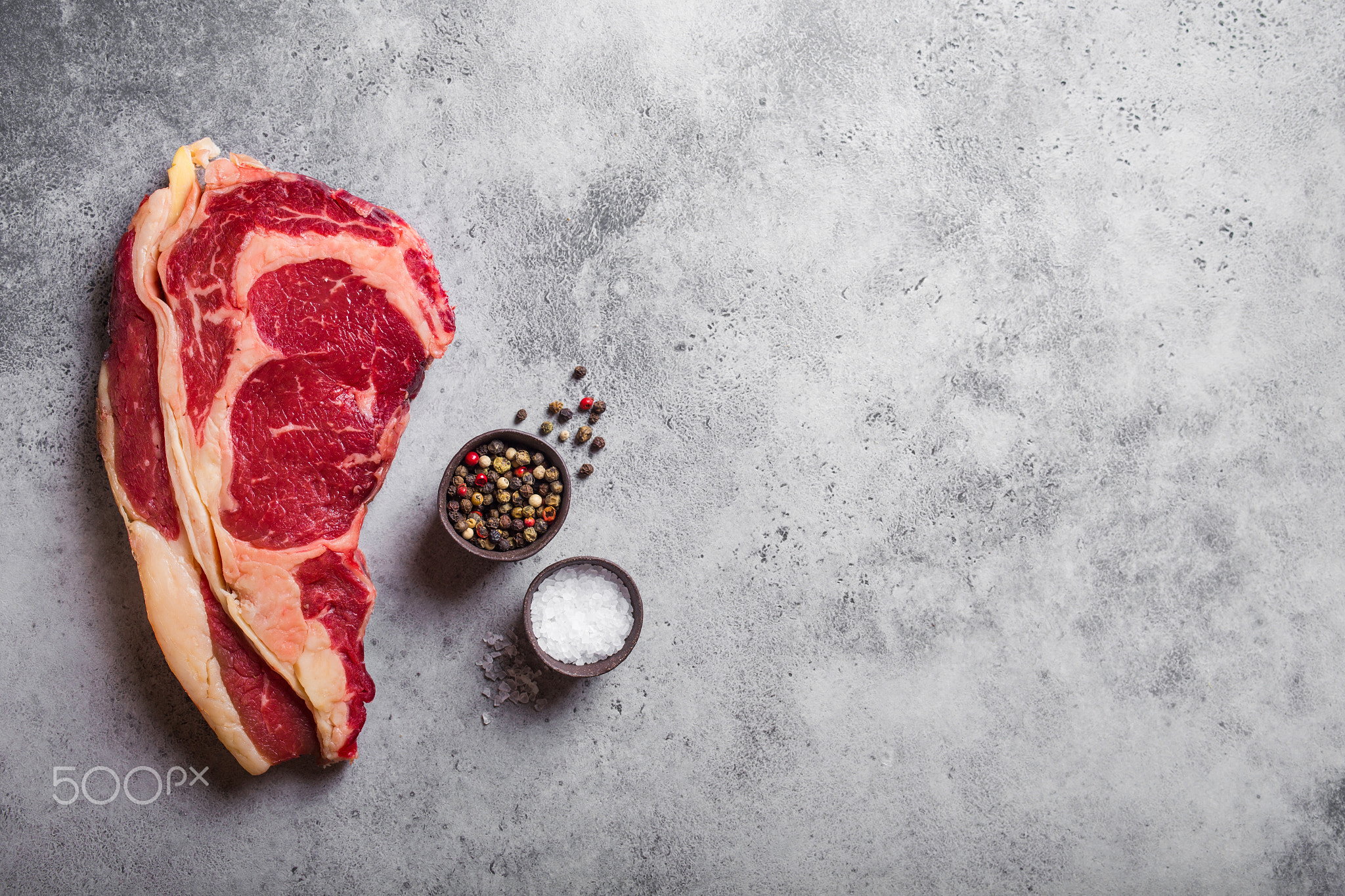 Raw marbled beef Rib eye steak