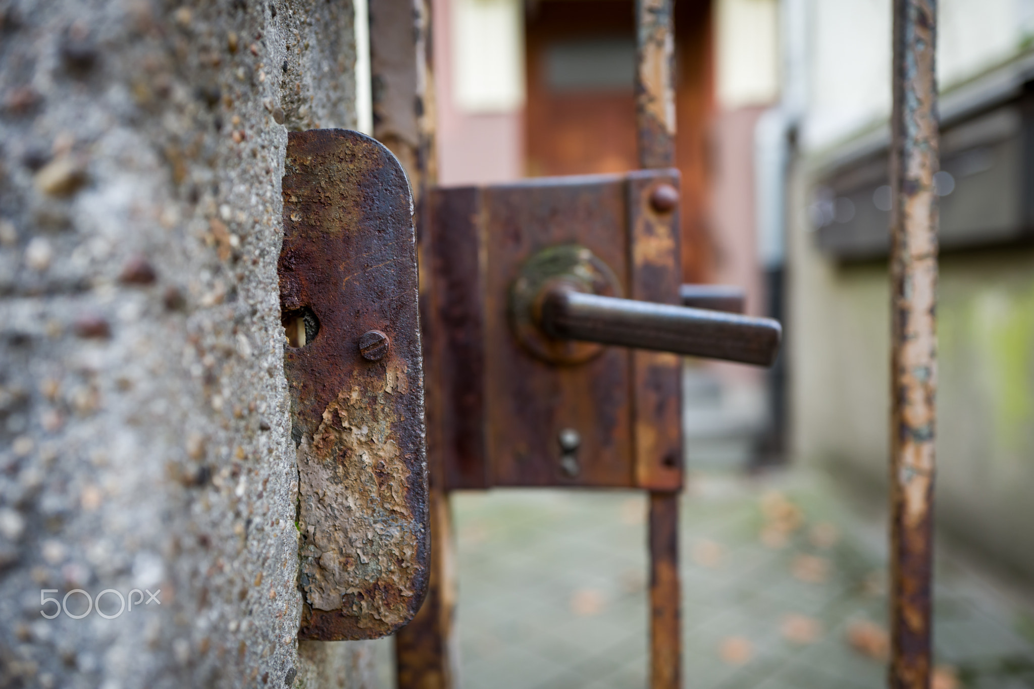 Old and rusty gate in Frankfurt