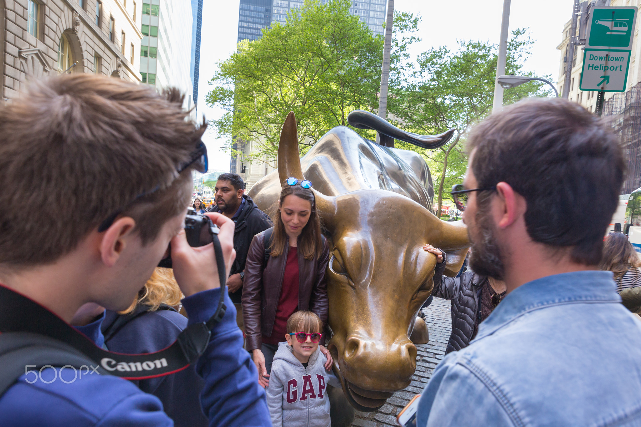 The landmark Charging Bull in Lower Manhattan represents the strength and power of the American...