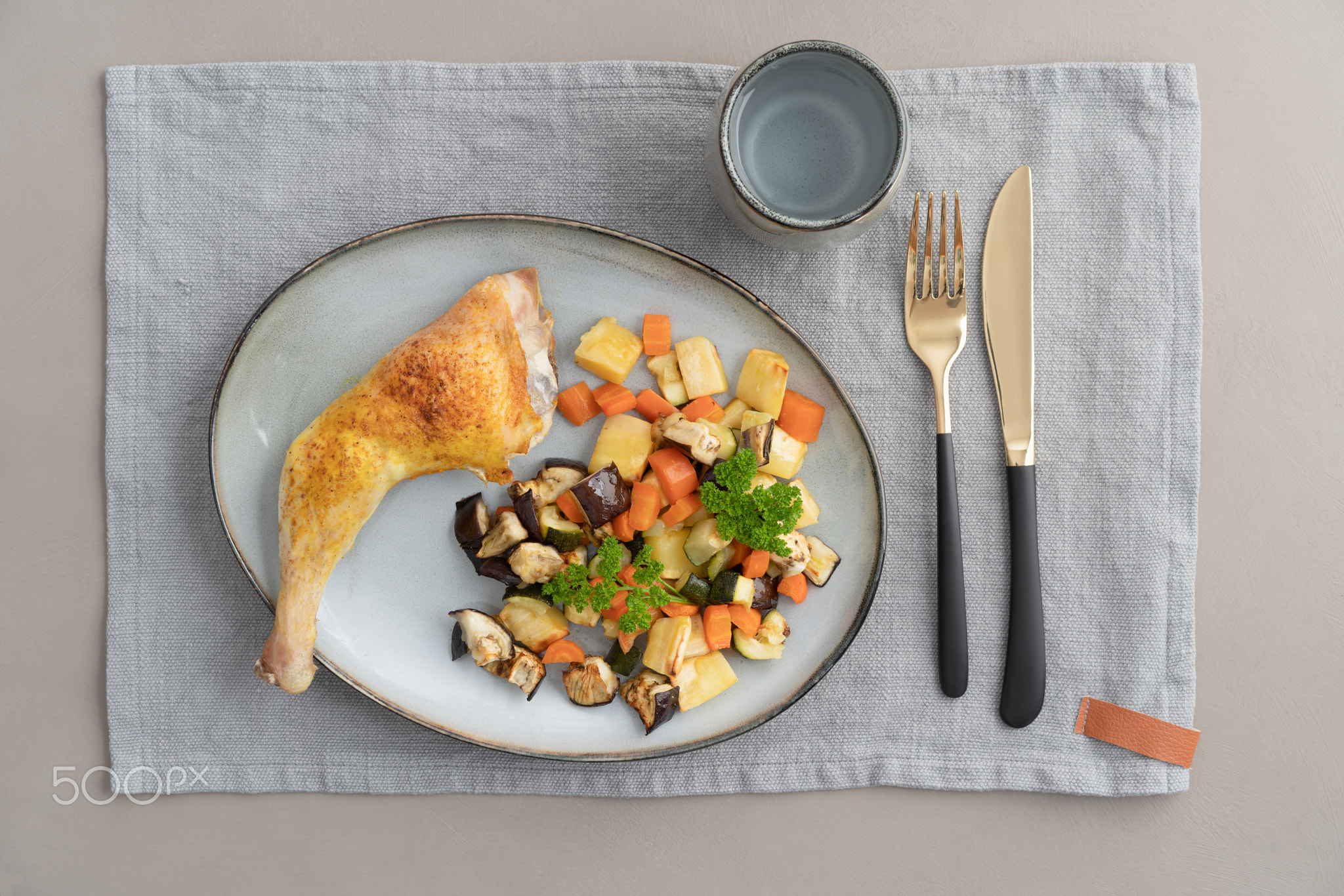 Chicken dinner with vegetables