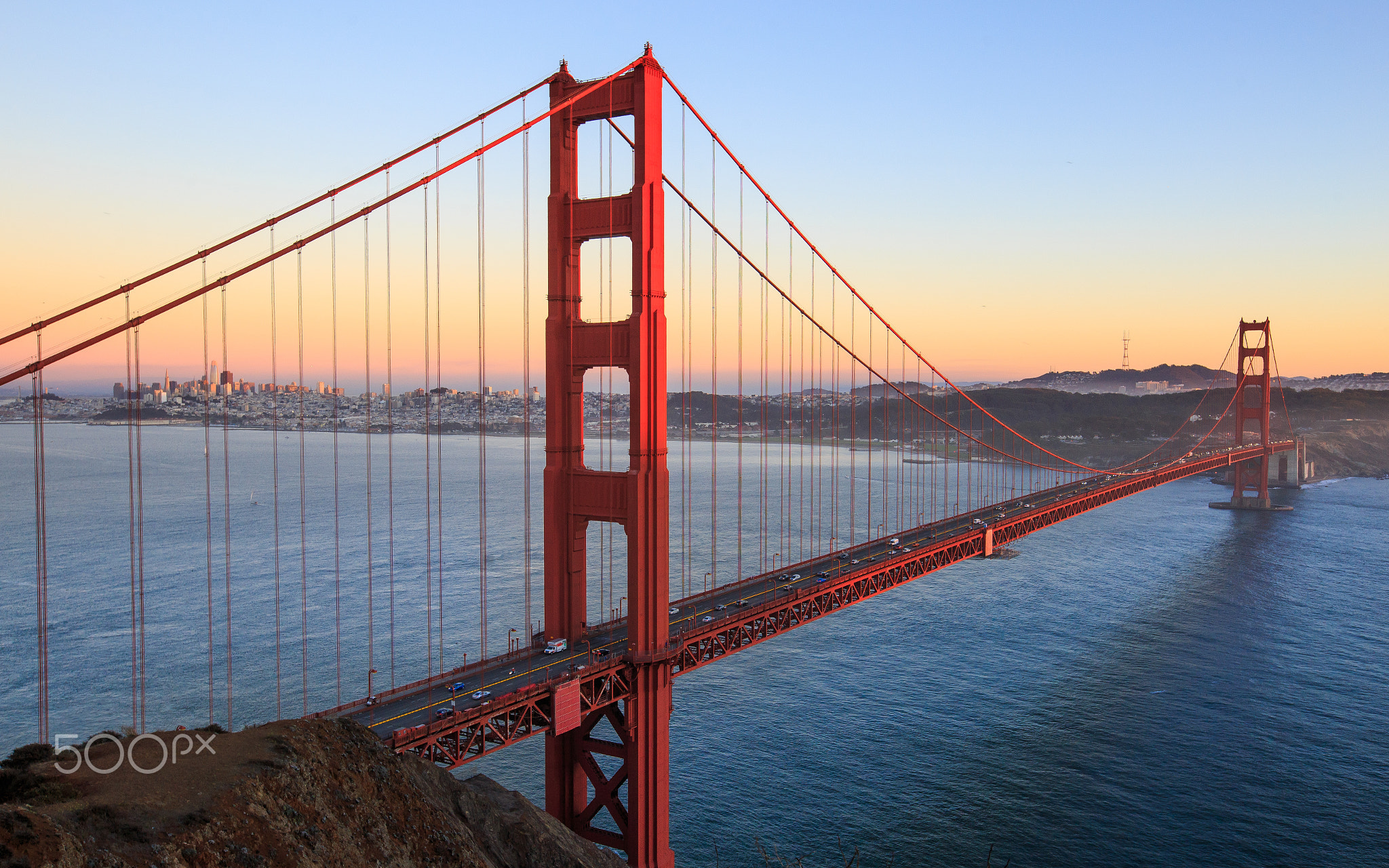 Golden Gate in golden sunset light